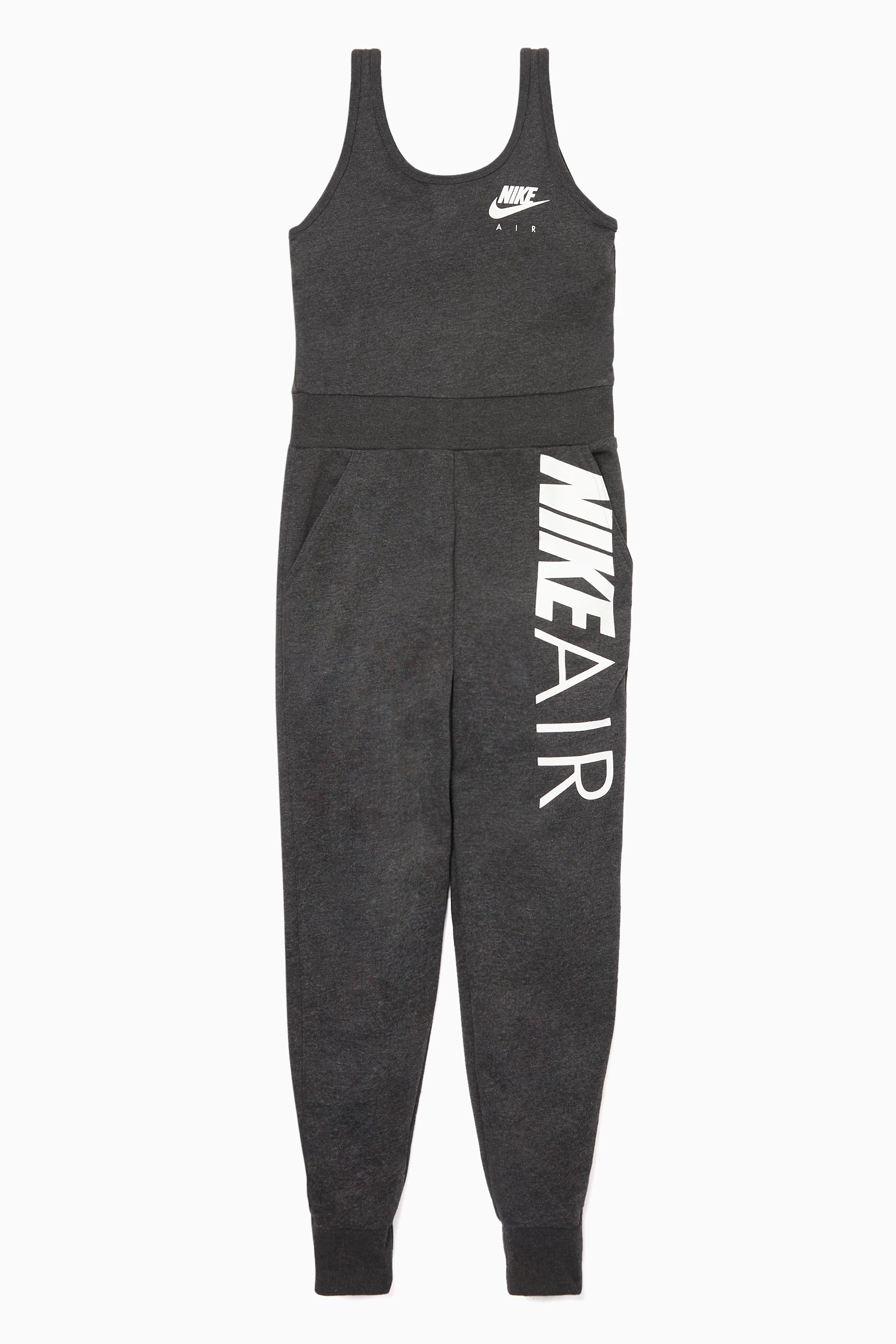 Buy Nike Black Grey White Logo Print Jumpsuit For Girls Online Ounass Bahrain