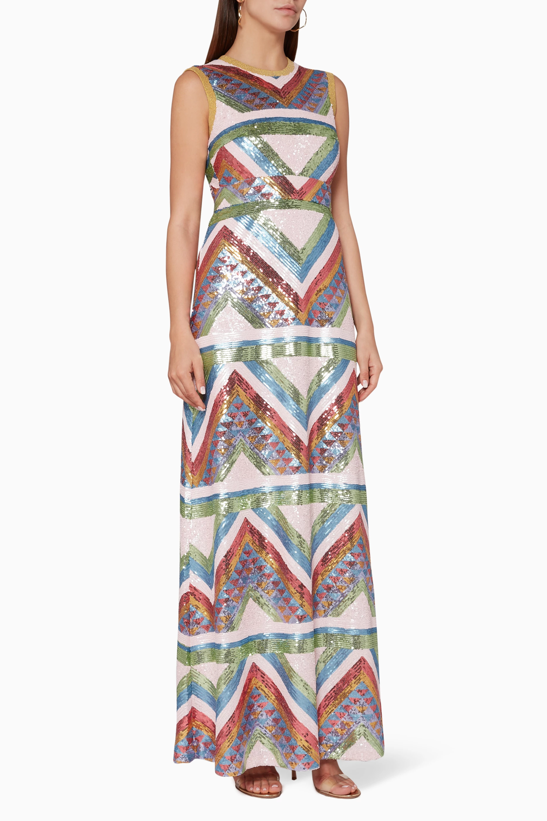 Buy Manoush Multicolour Ethnic Sequin Dress For Women Online Ounass Bahrain