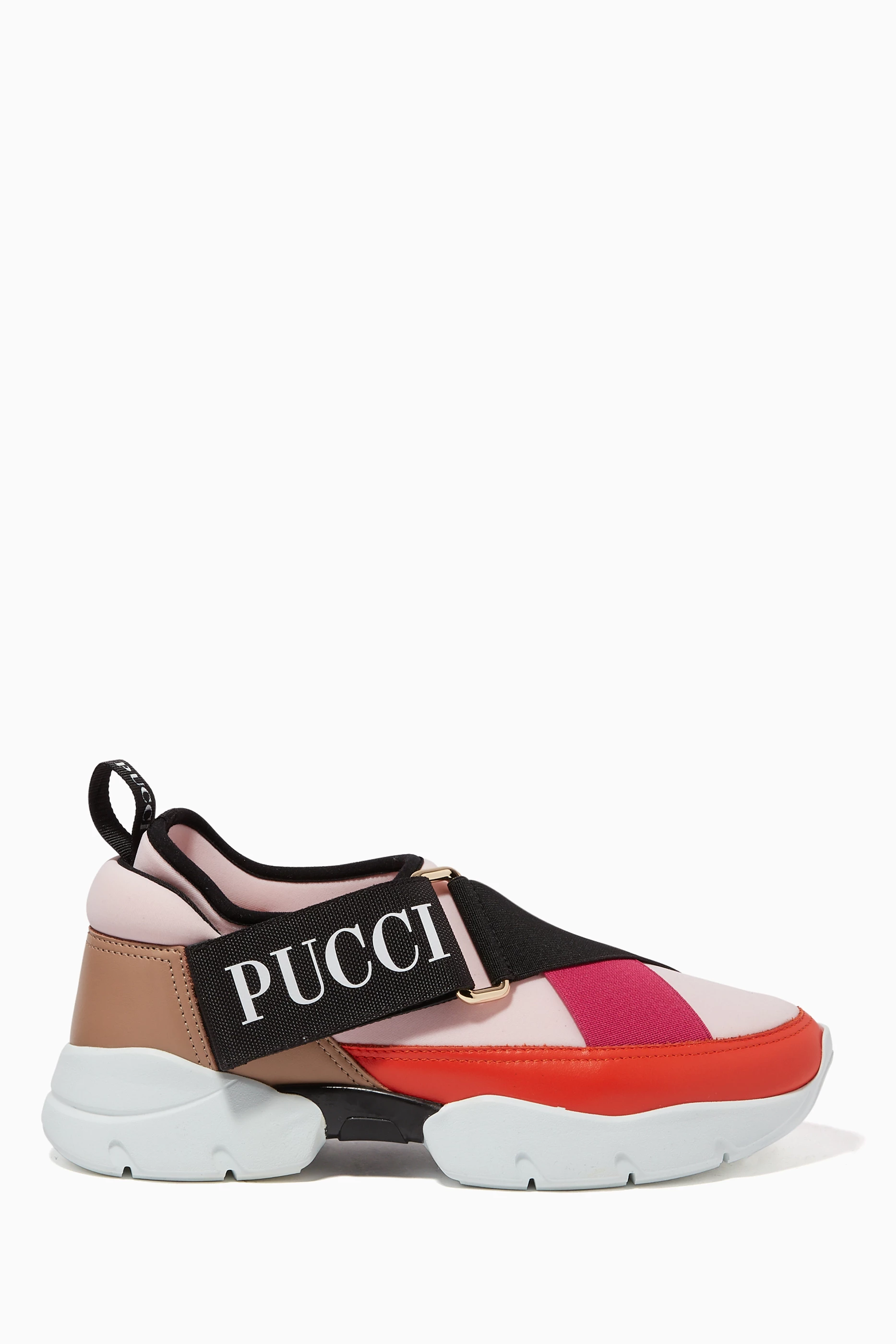 Buy Emilio Pucci Pink City Cross Neoprene Leather Sneakers For Women Online Ounass Bahrain