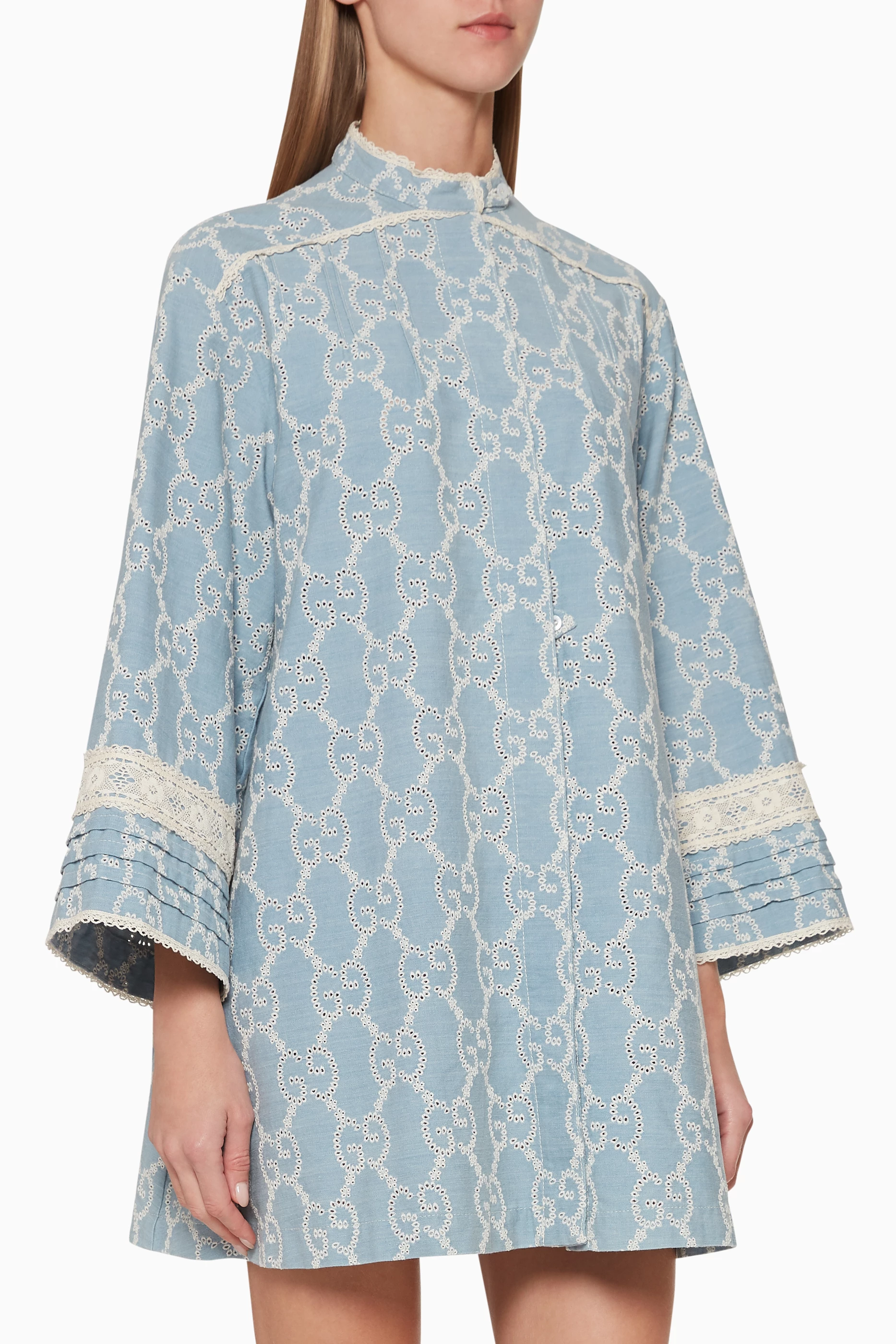 Buy Gucci Blue GG Logo Denim Mini Dress For Women Online Ounass Bahrain