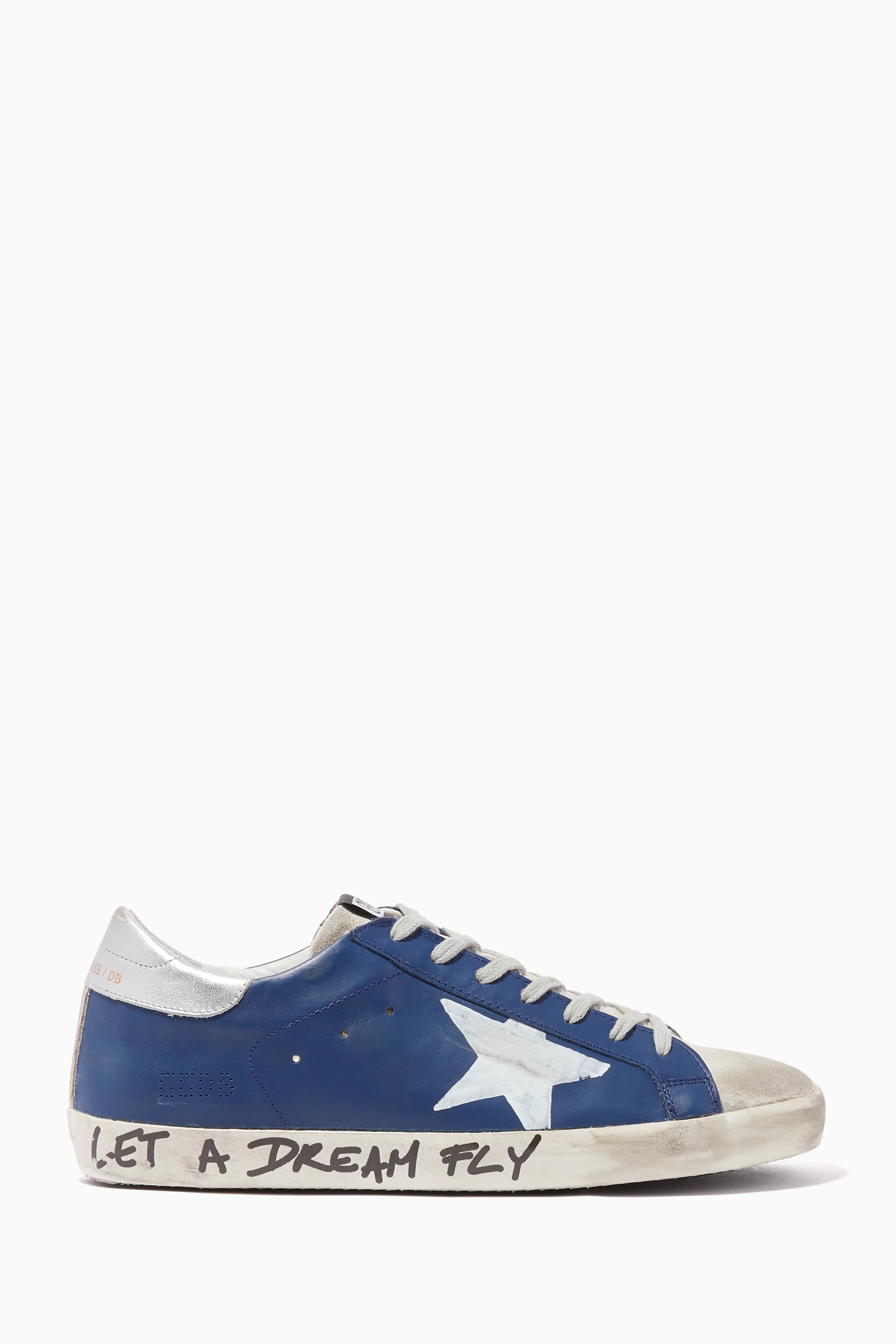 Buy GOLDEN GOOSE Blue Superstar Leather and Suede Sneakers For Men Online Ounass Bahrain