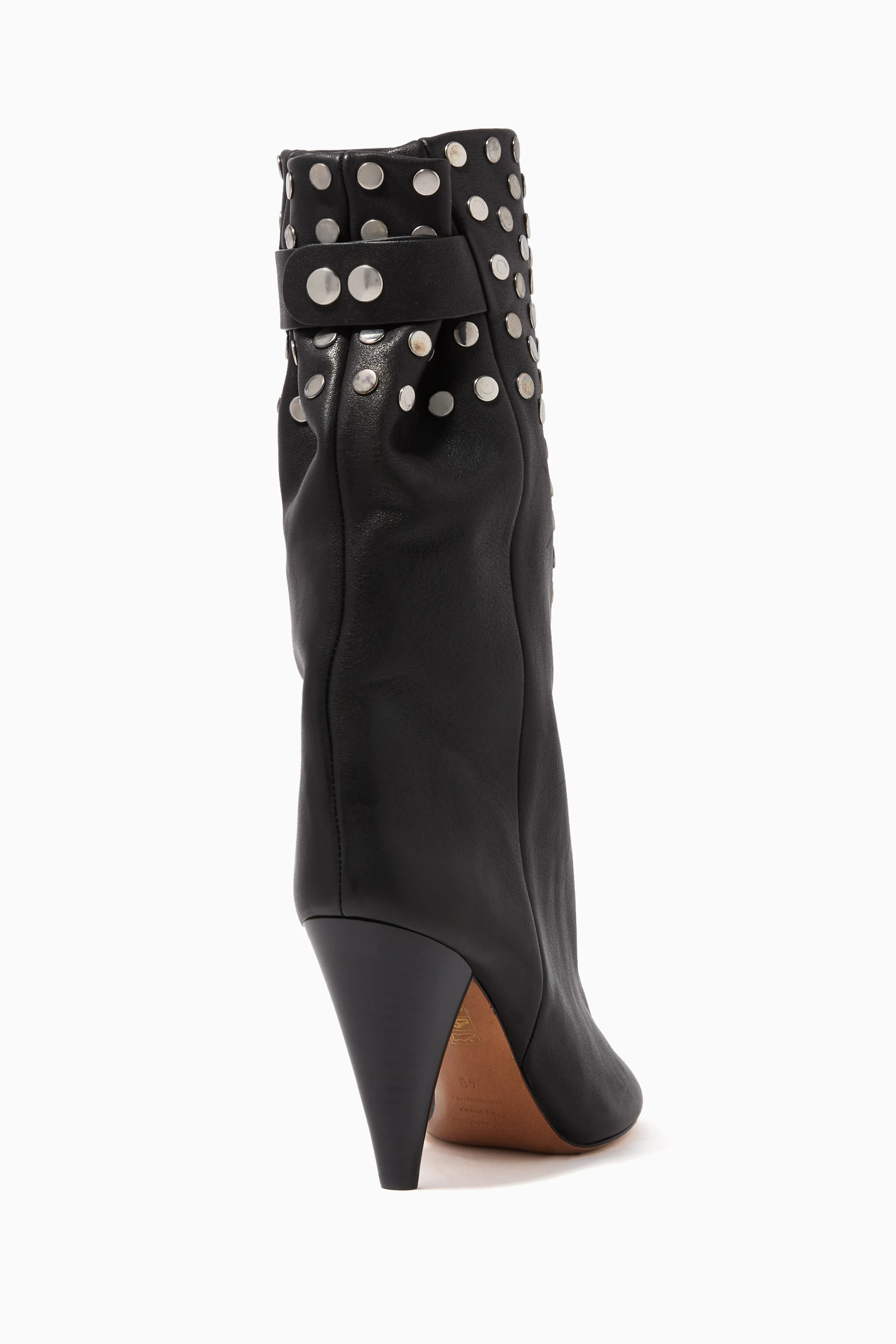 Buy Isabel Marant Black Lakfee Studded Leather Boots For Women Online Ounass Bahrain