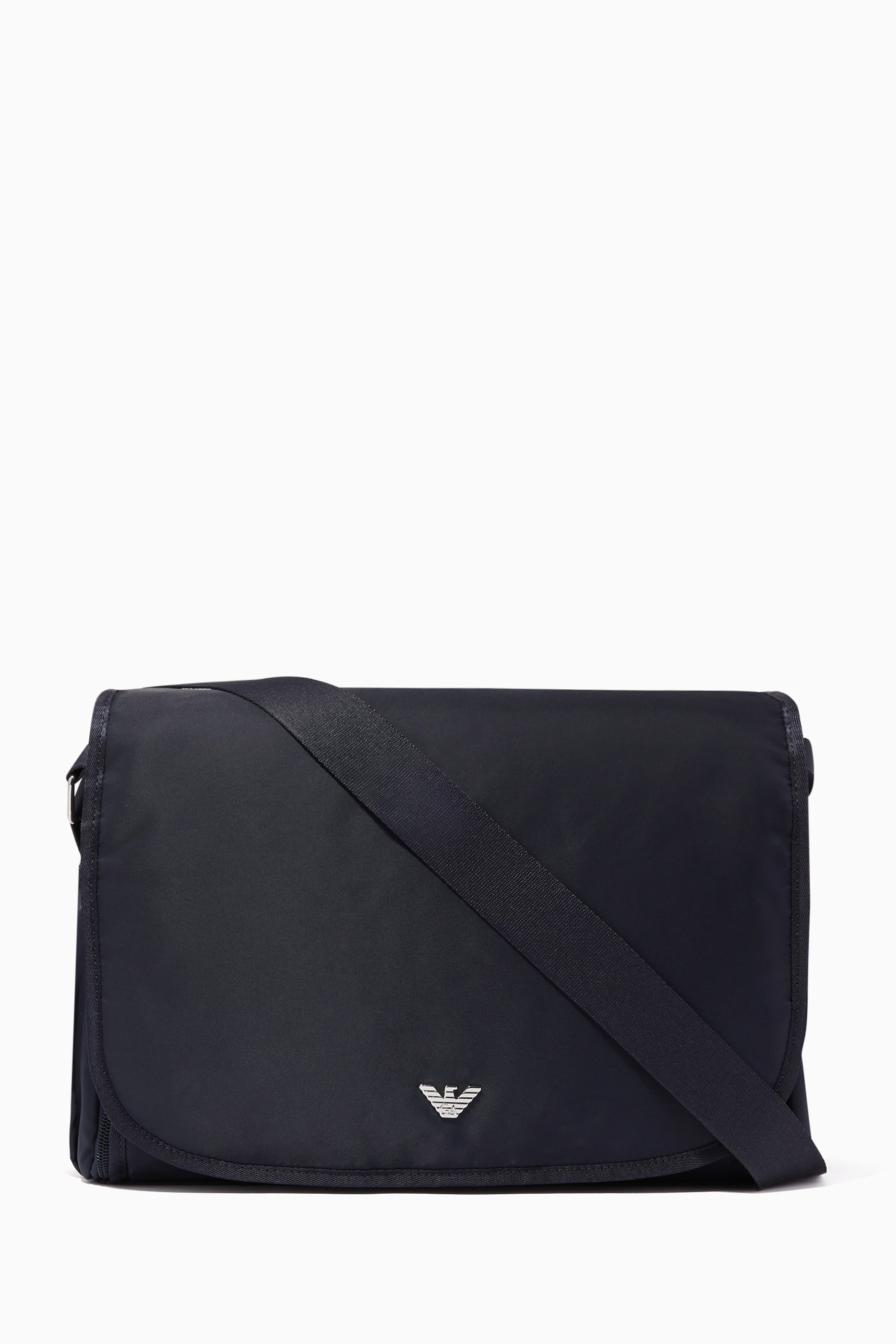 Buy Emporio Armani Blue Logo Nylon Changing Bag For Kids Online Ounass Bahrain