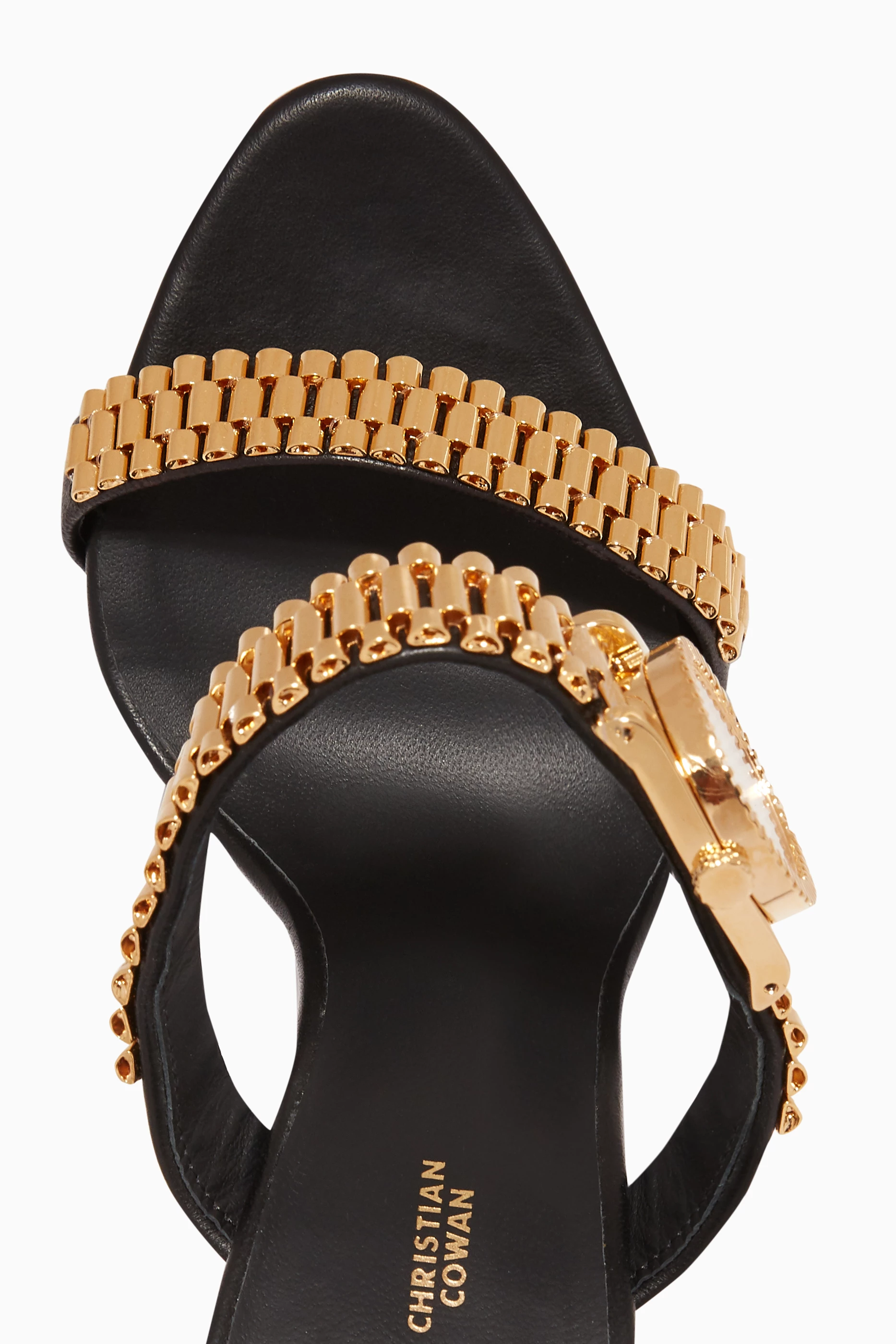 Buy Giuseppe Zanotti Black Gzxcowan Leather Sandals For Women Online Ounass Bahrain