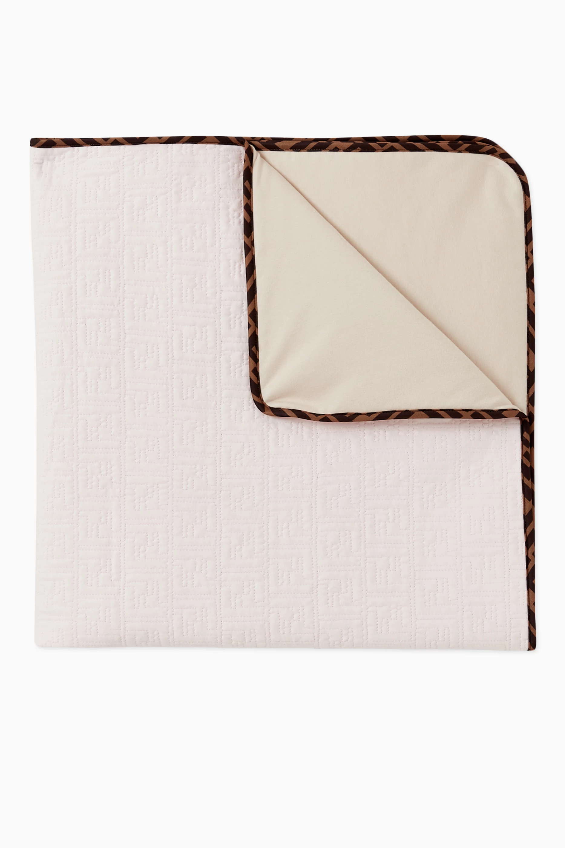 Buy Fendi Pink FF Jacquard Padded Blanket in Cotton For Baby Girls Online Ounass Bahrain