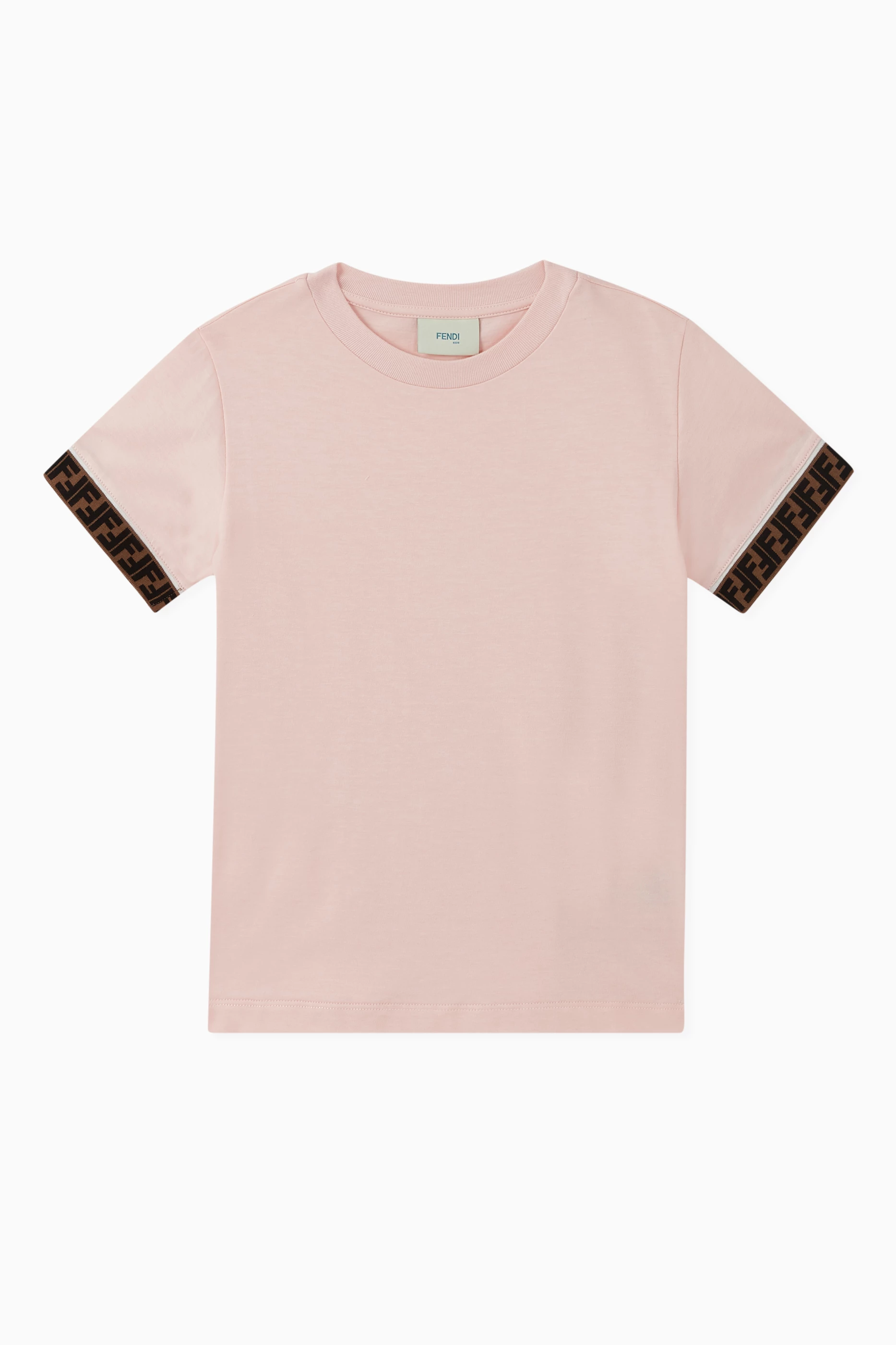Buy Fendi Pink FF Band Cotton T Shirt For Girls Online Ounass Bahrain