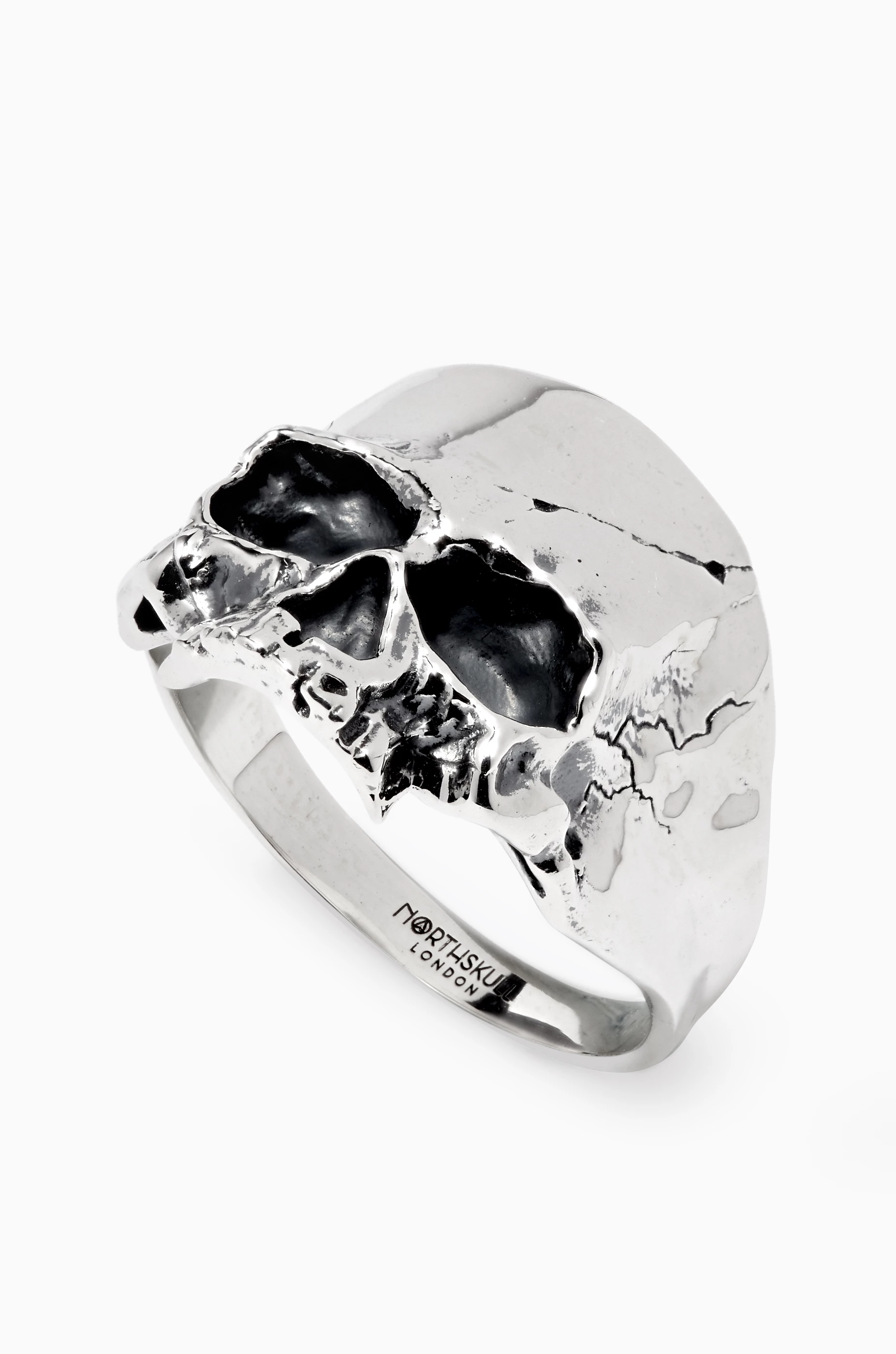 Buy Northskull Silver Disfigured Medius Skull Ring in Sterling Silver For Men Online Ounass Bahrain