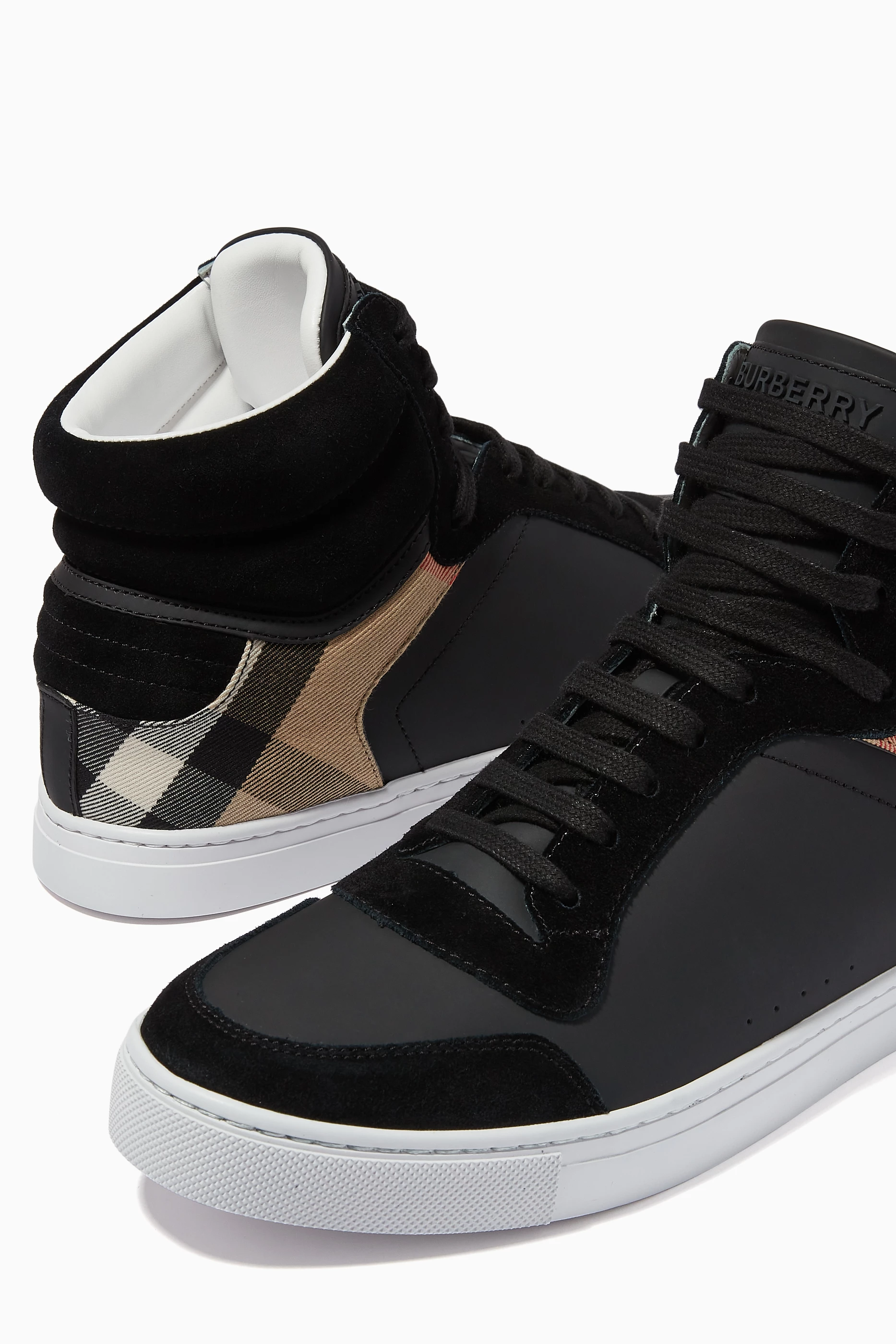 BURBERRY バーバリー 22SS High Top Black And White Canvas Sneakers 