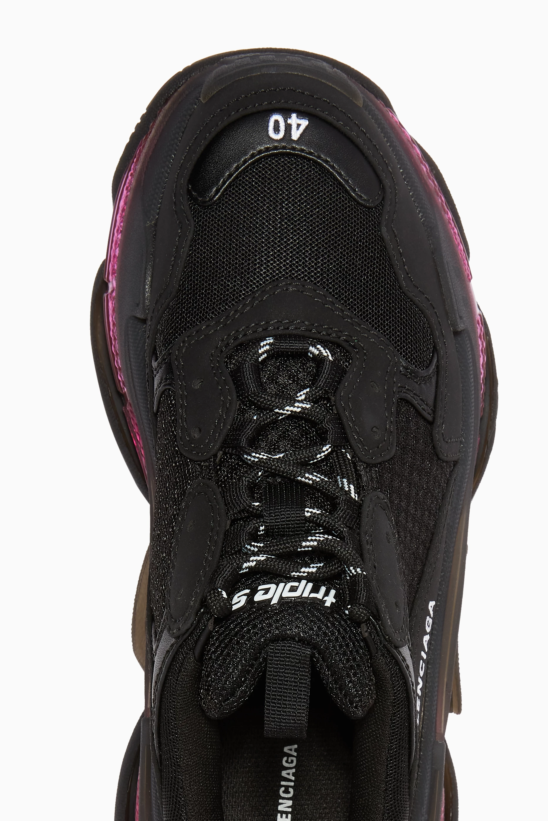 Buy Balenciaga Black Triple S Clear Sole Sneaker in Double Foam 