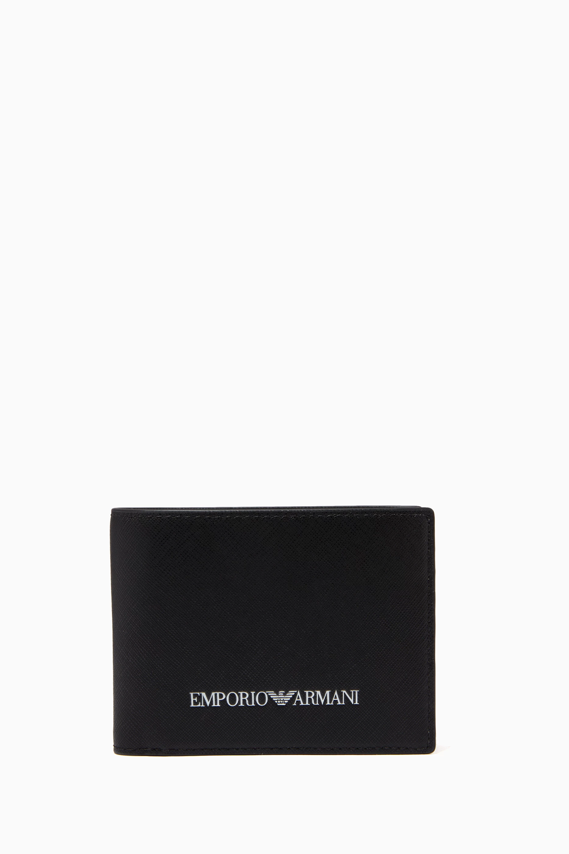 Buy Emporio Armani Black EA Stamp BiFold Wallet in Eco Leather For Men Online Ounass Bahrain