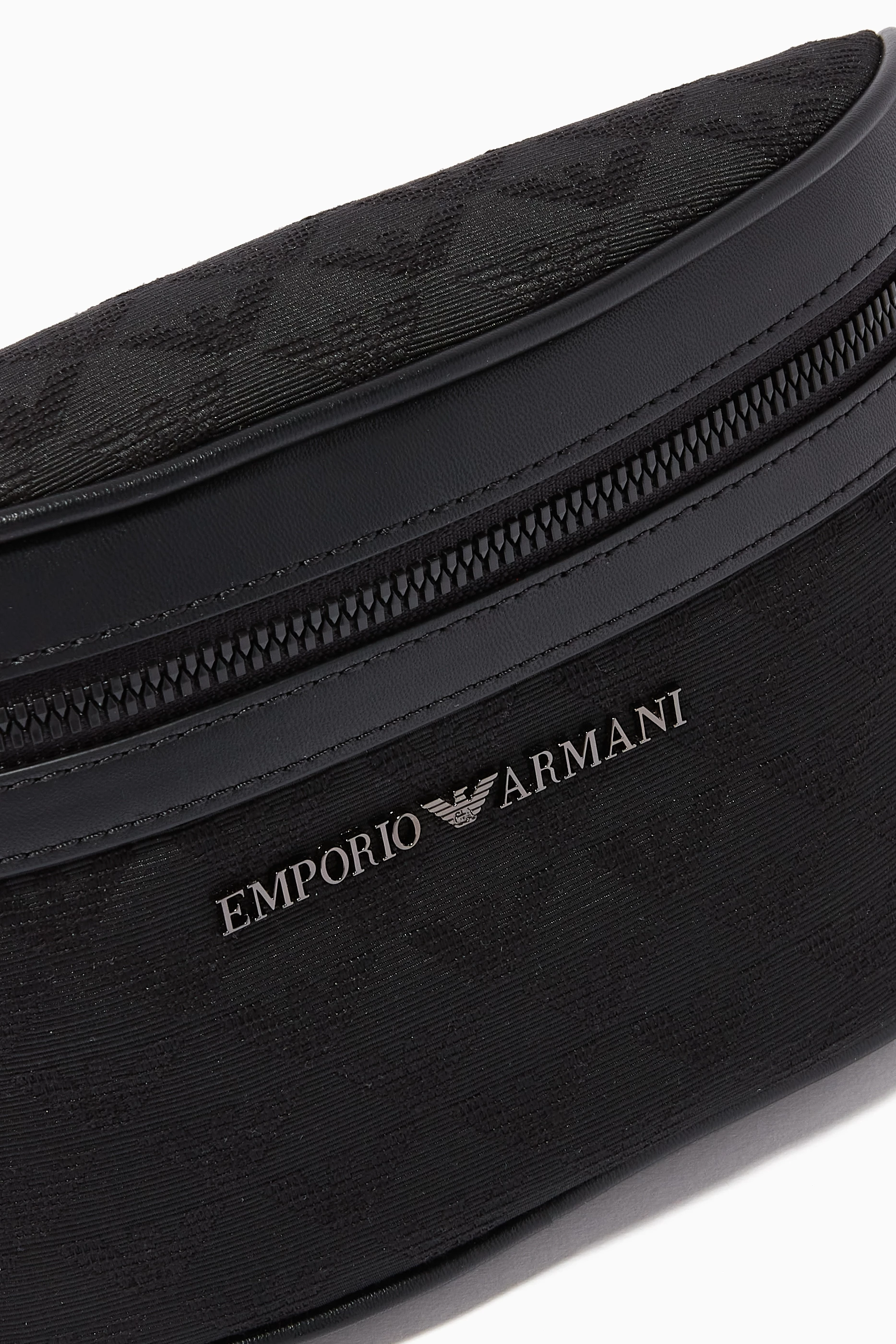 Buy Emporio Armani Black EA Eagle Belt Bag in Nylon For Men Online Ounass Bahrain