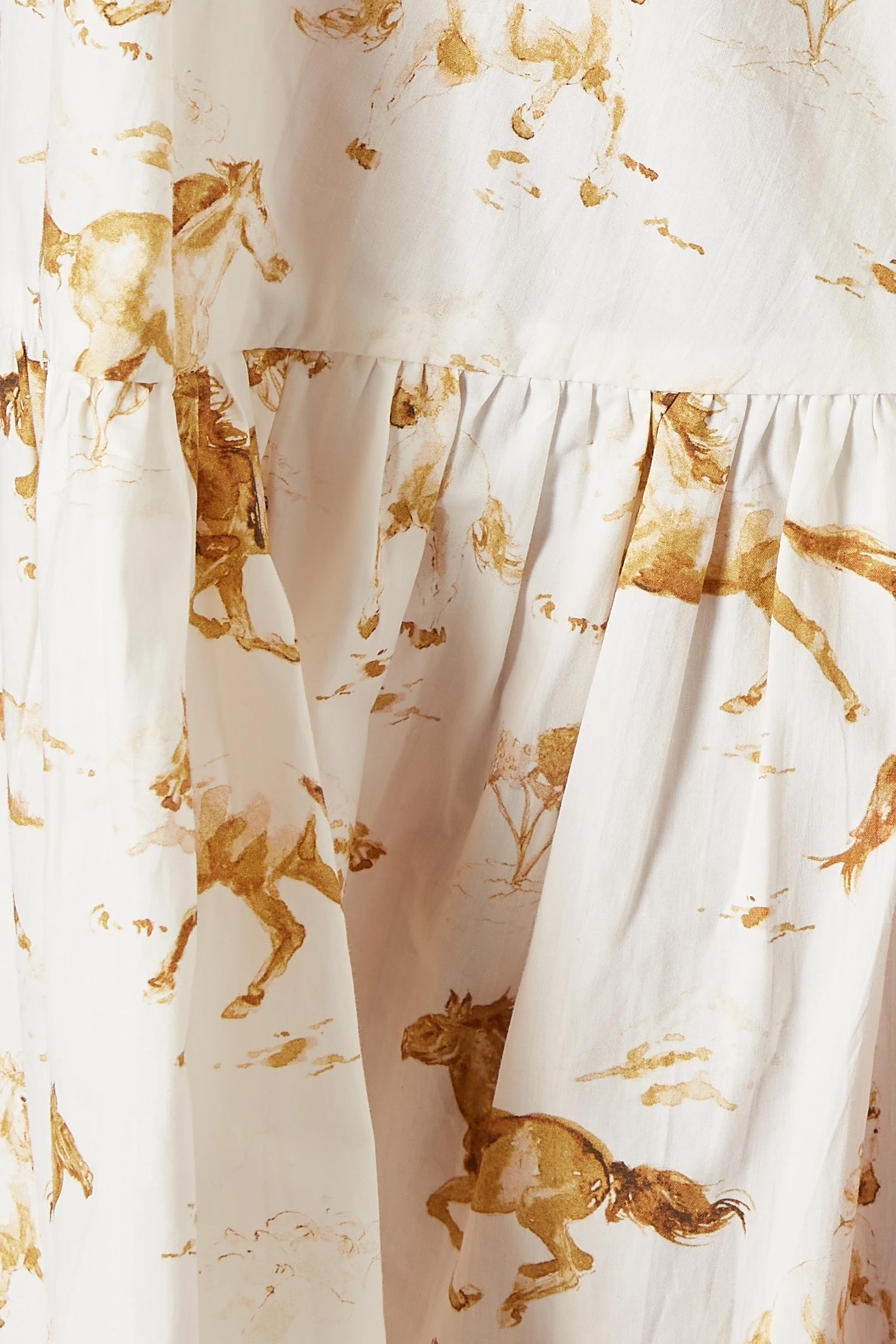 Buy Ganni Neutral Horse Print Cotton Poplin Dress For Women Online Ounass Bahrain