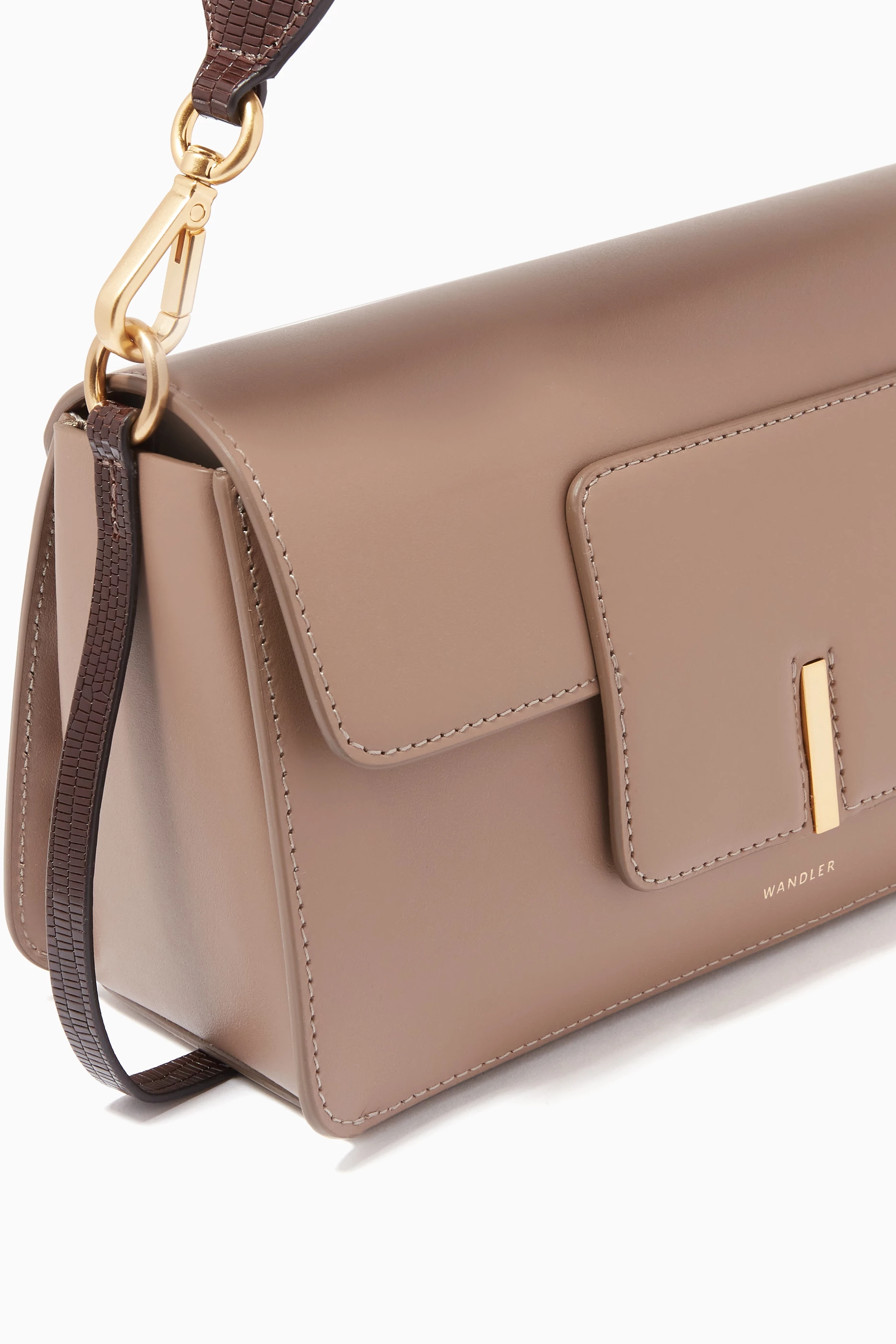 Buy Wandler Grey Georgia Shoulder Bag in Leather For Women Online Ounass Bahrain