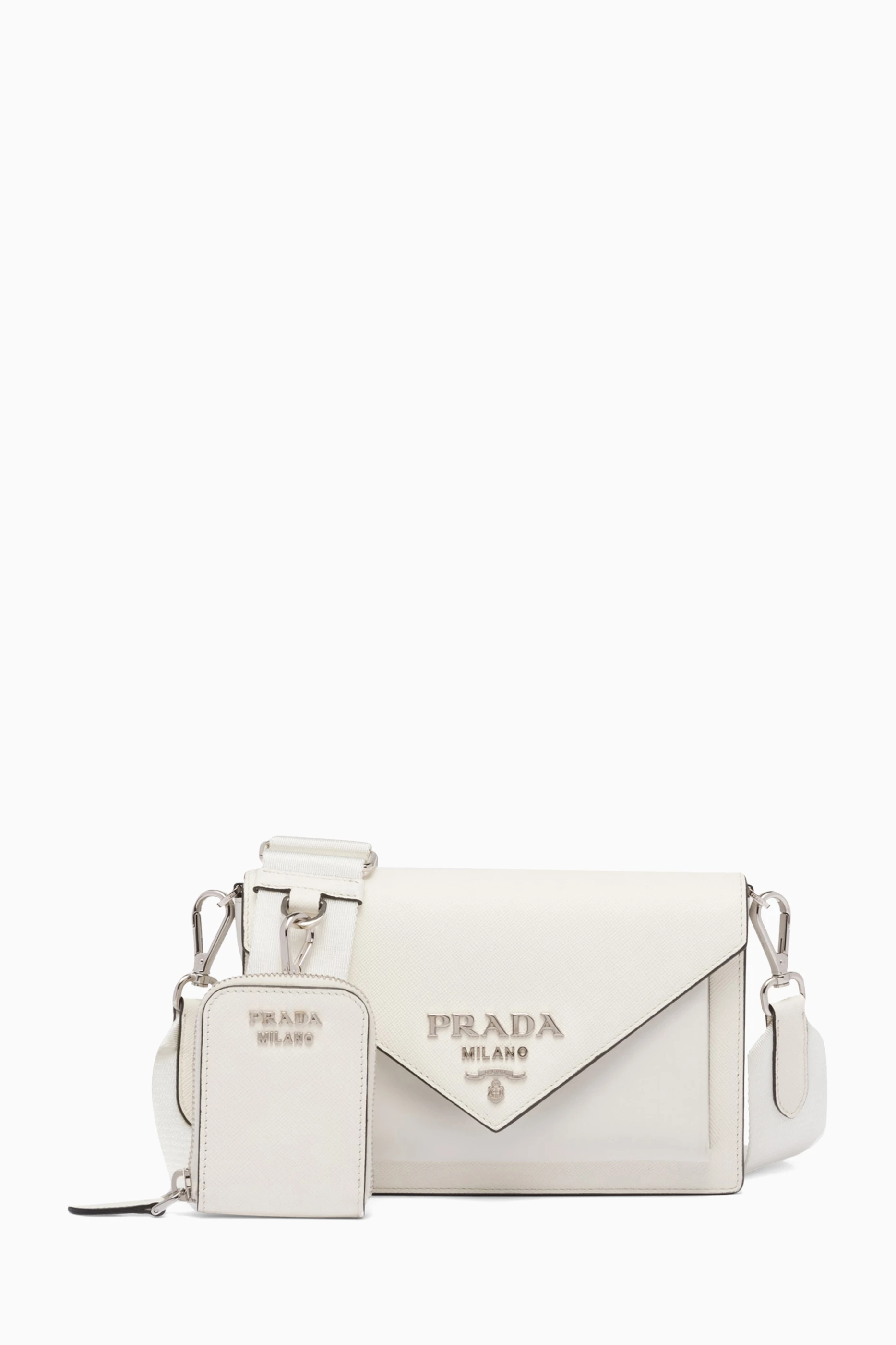 Buy Prada White Mini Crossbody Bag in Saffiano Leather For Women