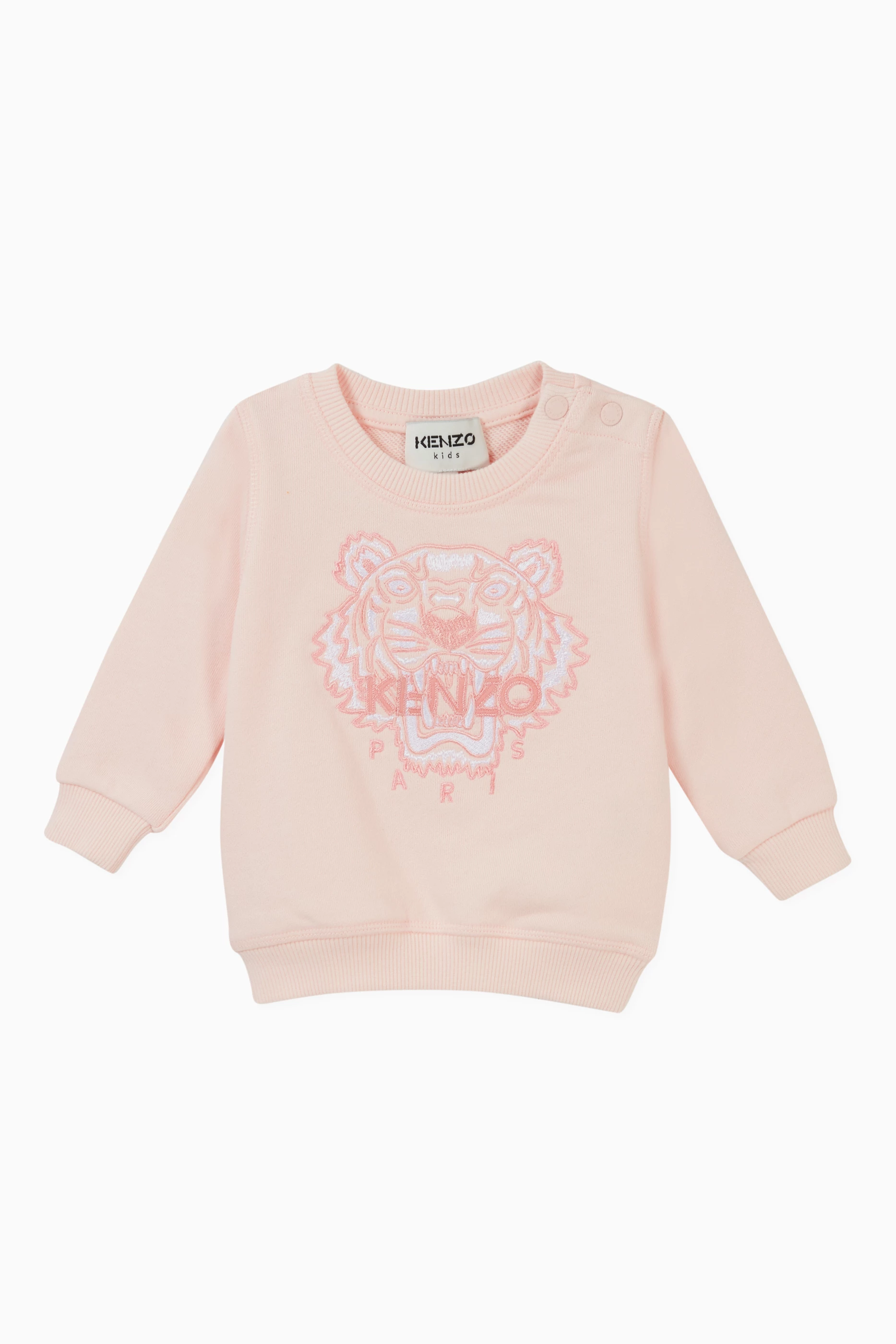 Buy KENZO KIDS Pink Kenzo Tiger Sweatshirt in Brushed Cotton For