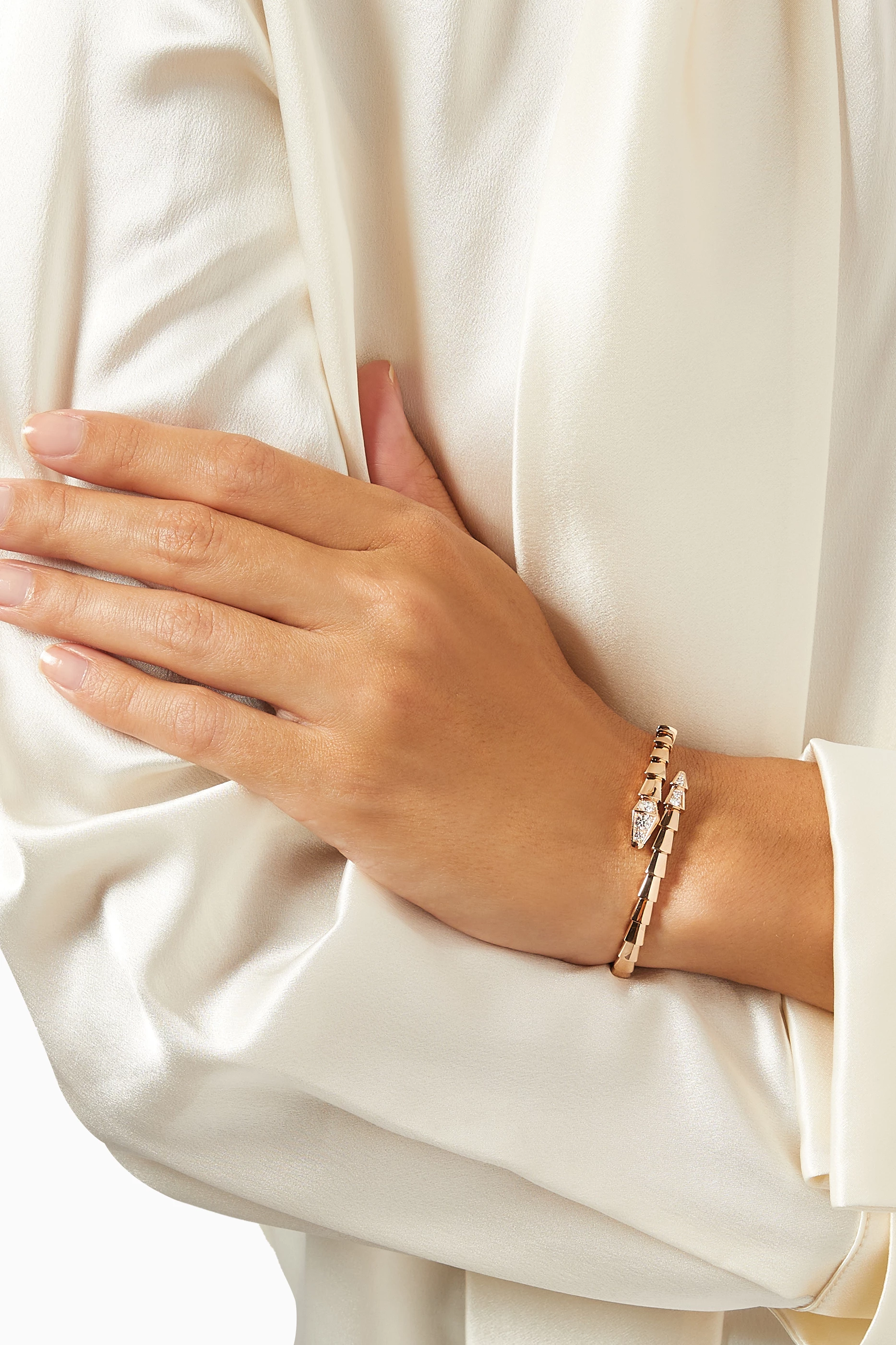 Buy BVLGARI Rose Gold Serpenti Viper Diamond Bracelet in 18kt Rose Gold For Women Online Ounass Bahrain