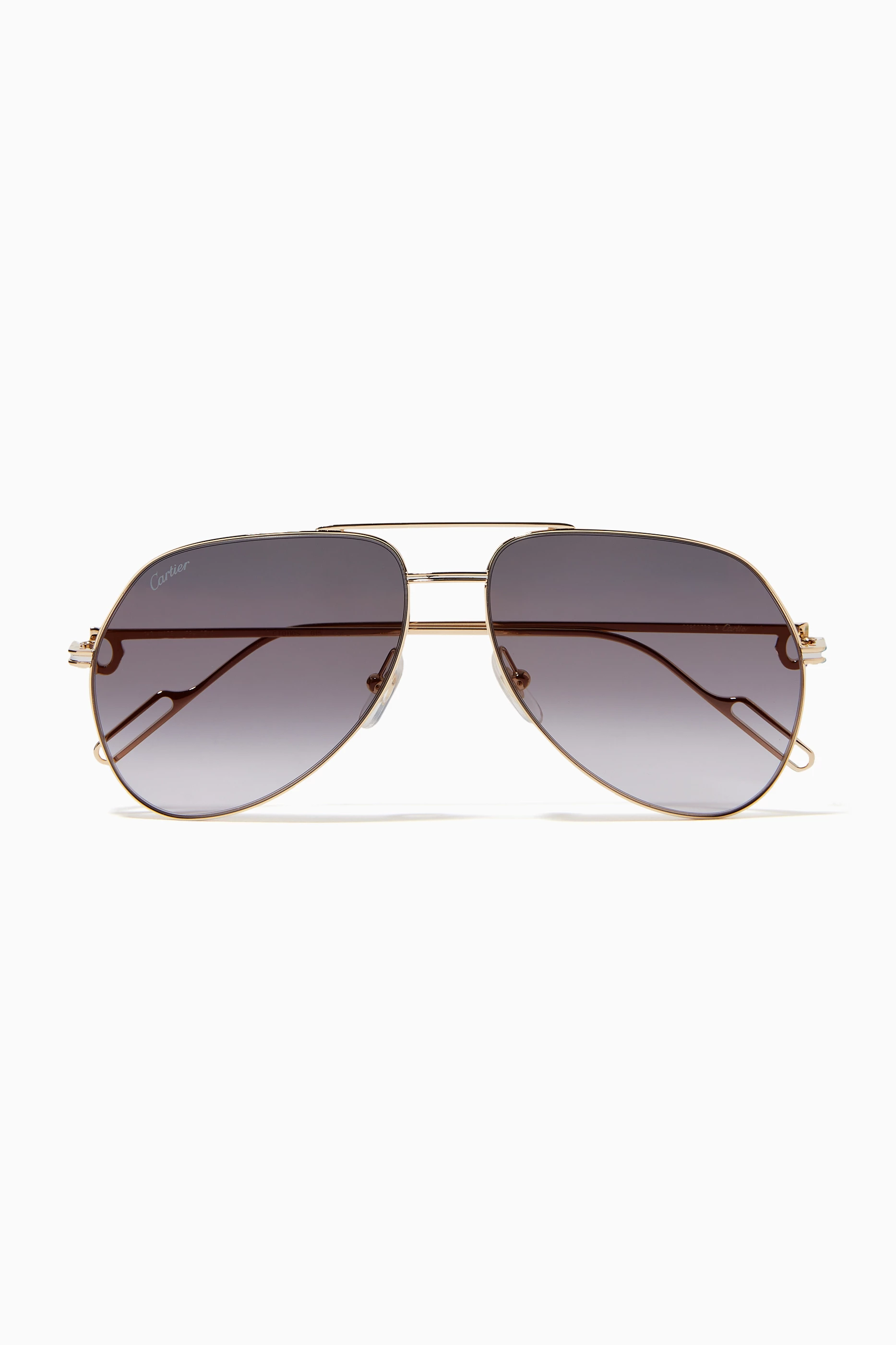 Buy Cartier Gold Aviator Sunglasses in Metal For Men Online Ounass Bahrain