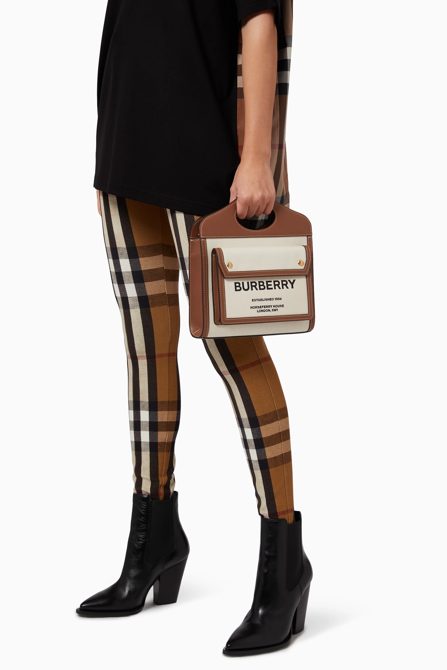 トートバッグ Burberry Mini Pocket - Burberry - Canvas - Brown Mini Pocket Bag in Natural/malt brown - Women, Canvas
