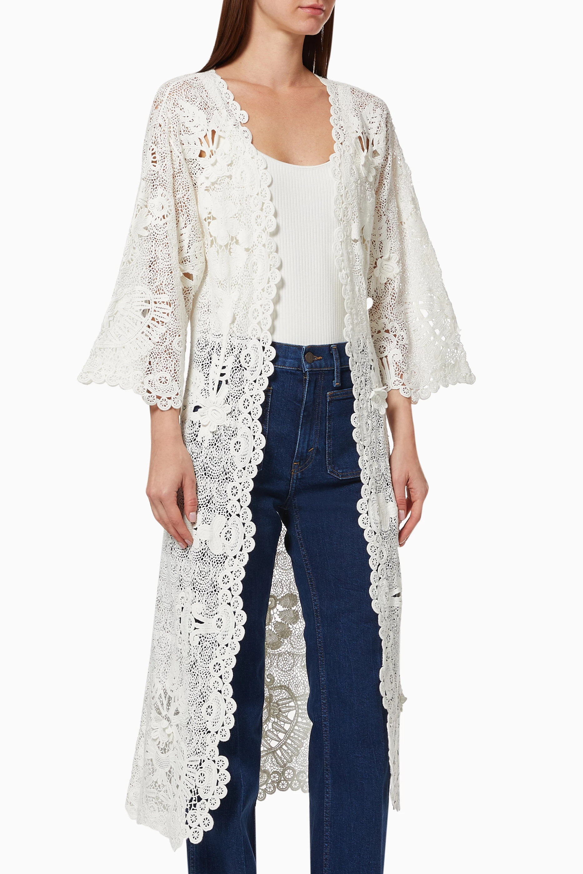 Lace duster cardigan store