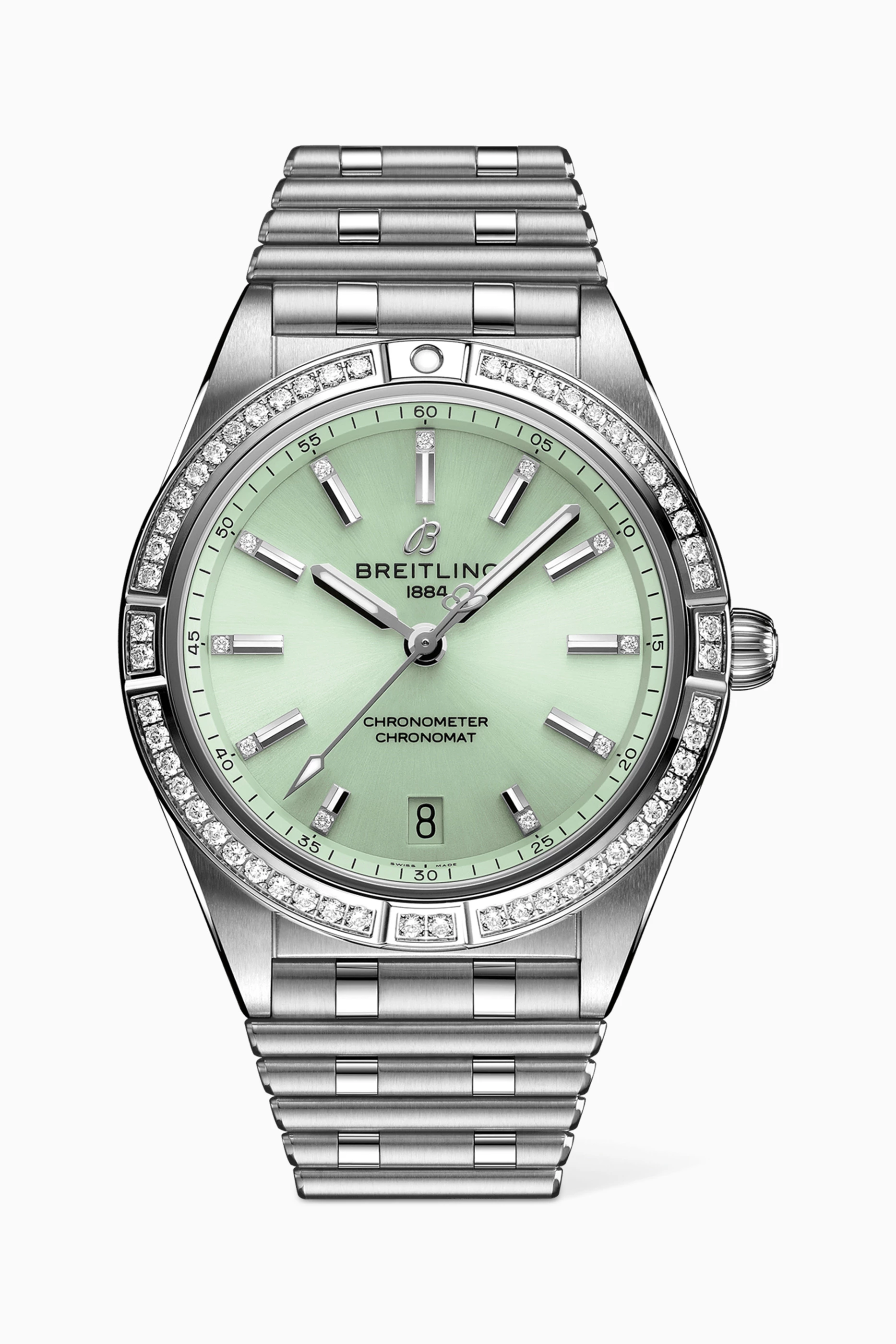 Buy Breitling Green Chronomat Automatic 36 with Diamonds For Women Online Ounass Bahrain