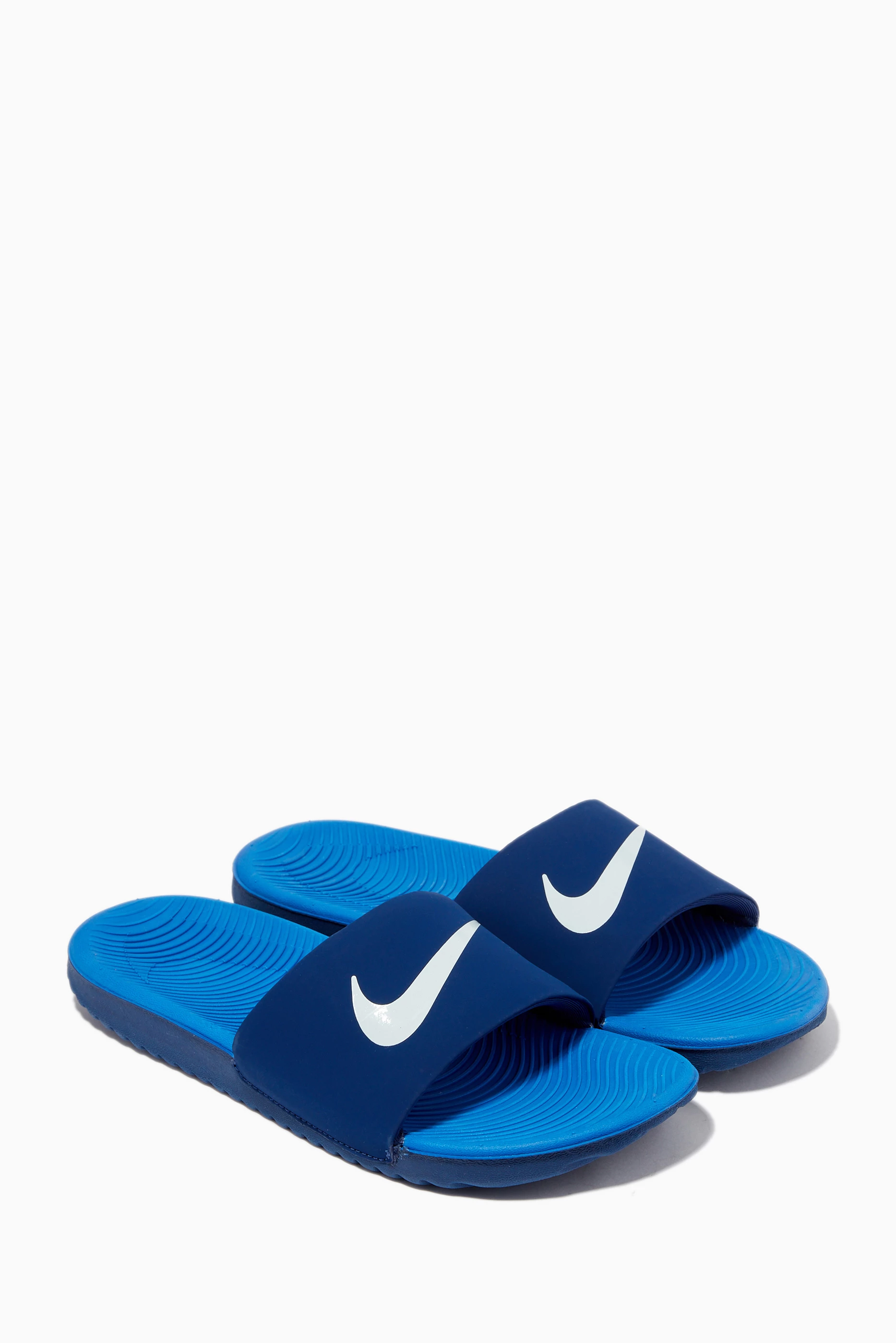 Nike kawa slide navy blue clearance
