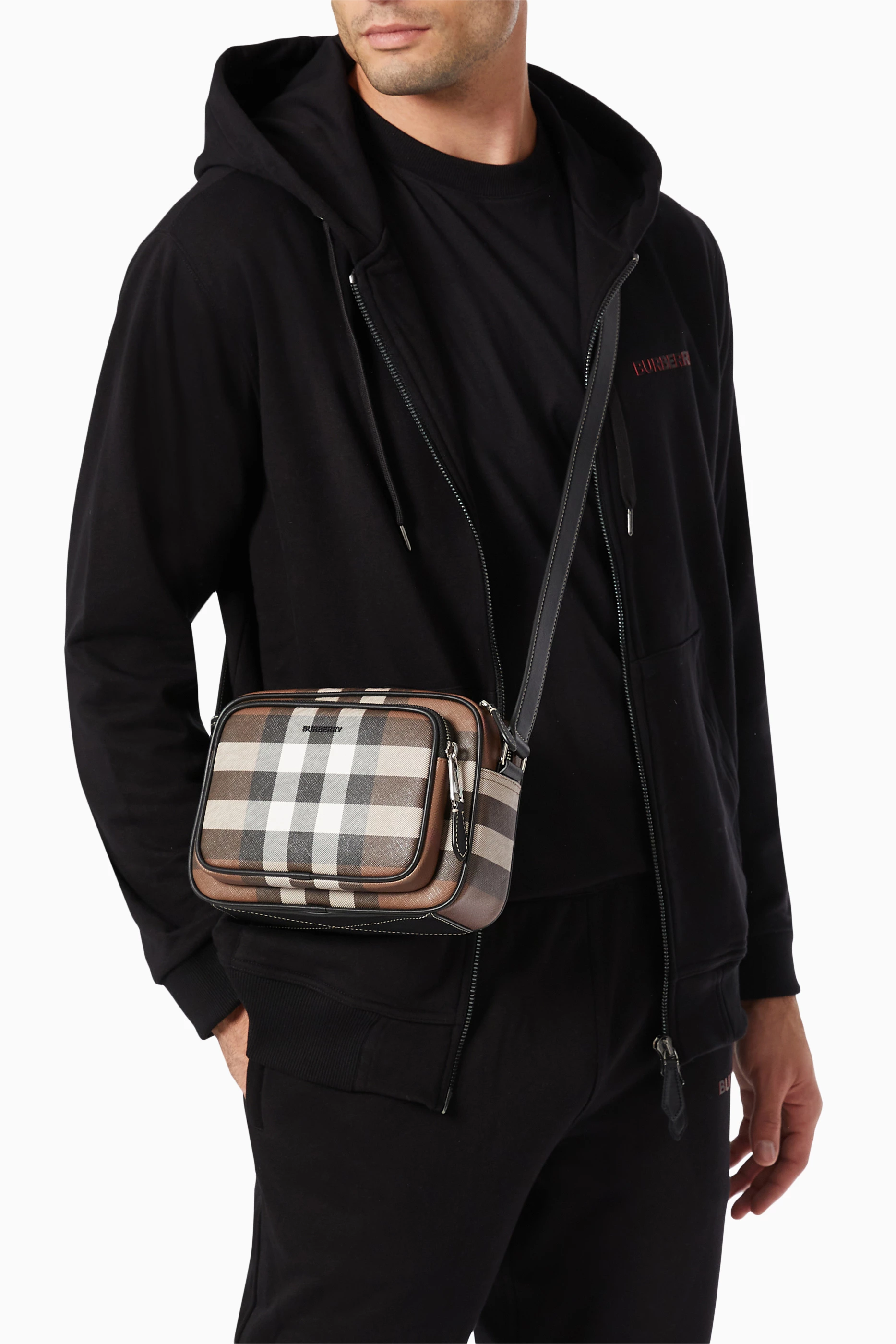 Buy Burberry Brown Paddy Giant Checked Camera Bag in Canvas For Men Online Ounass Bahrain