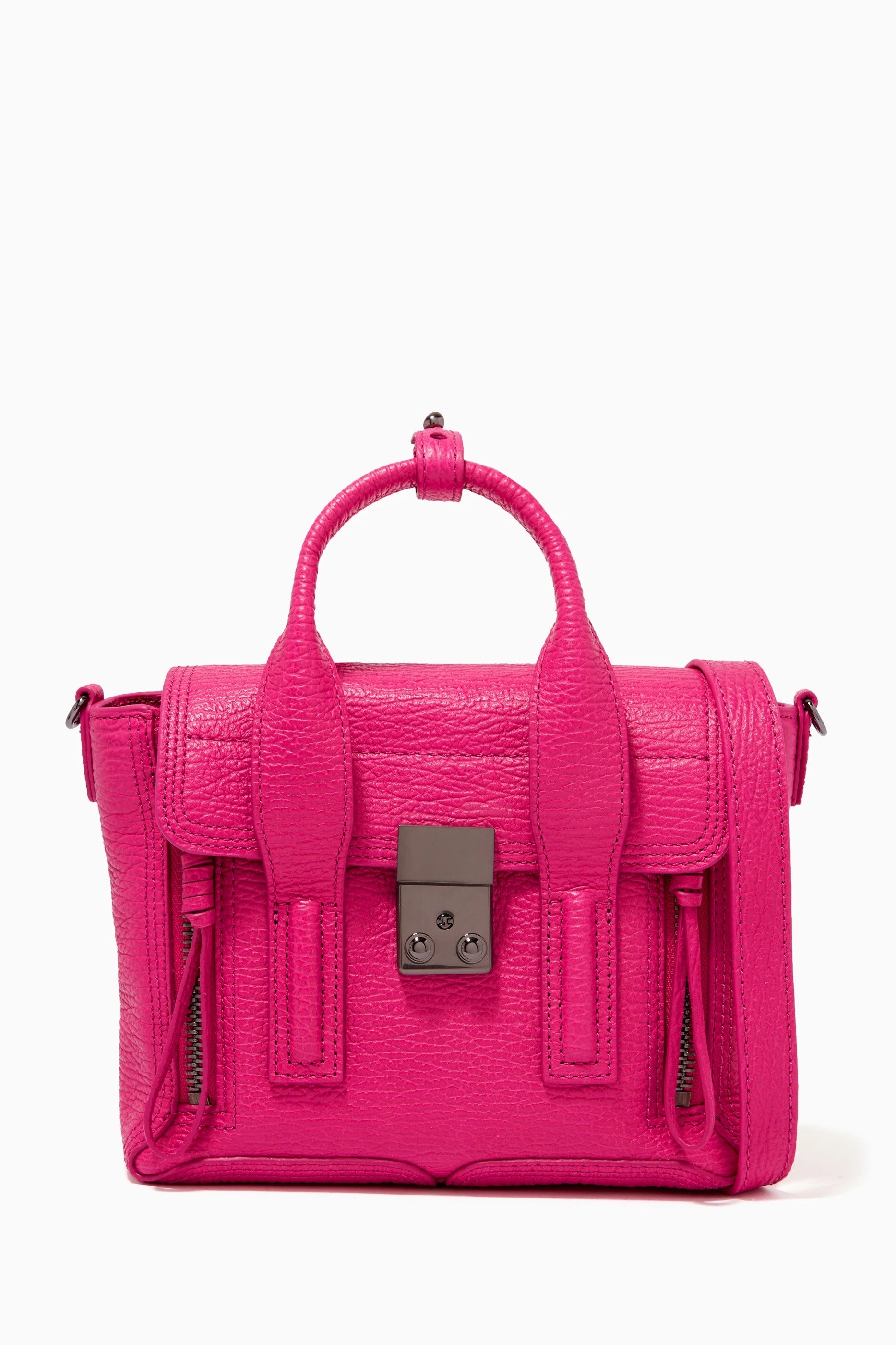 Buy 3.1 Phillip Lim Pink Pashli Mini Satchel Bag in Shark Embossed Leather For Women Online Ounass Bahrain