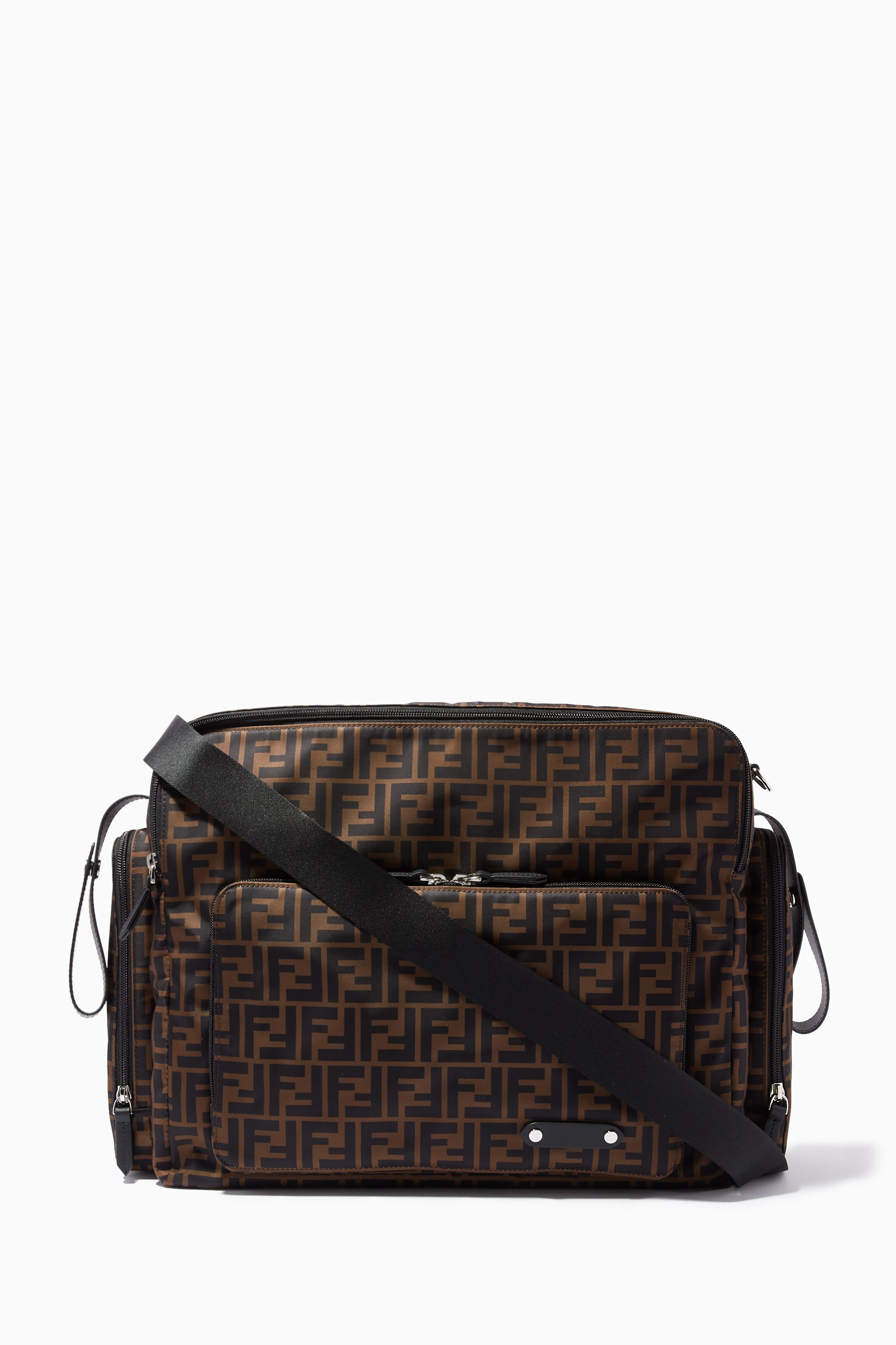 Buy Fendi Brown FF Logo Diaper Bag in Nylon For Baby Boys Online Ounass Bahrain