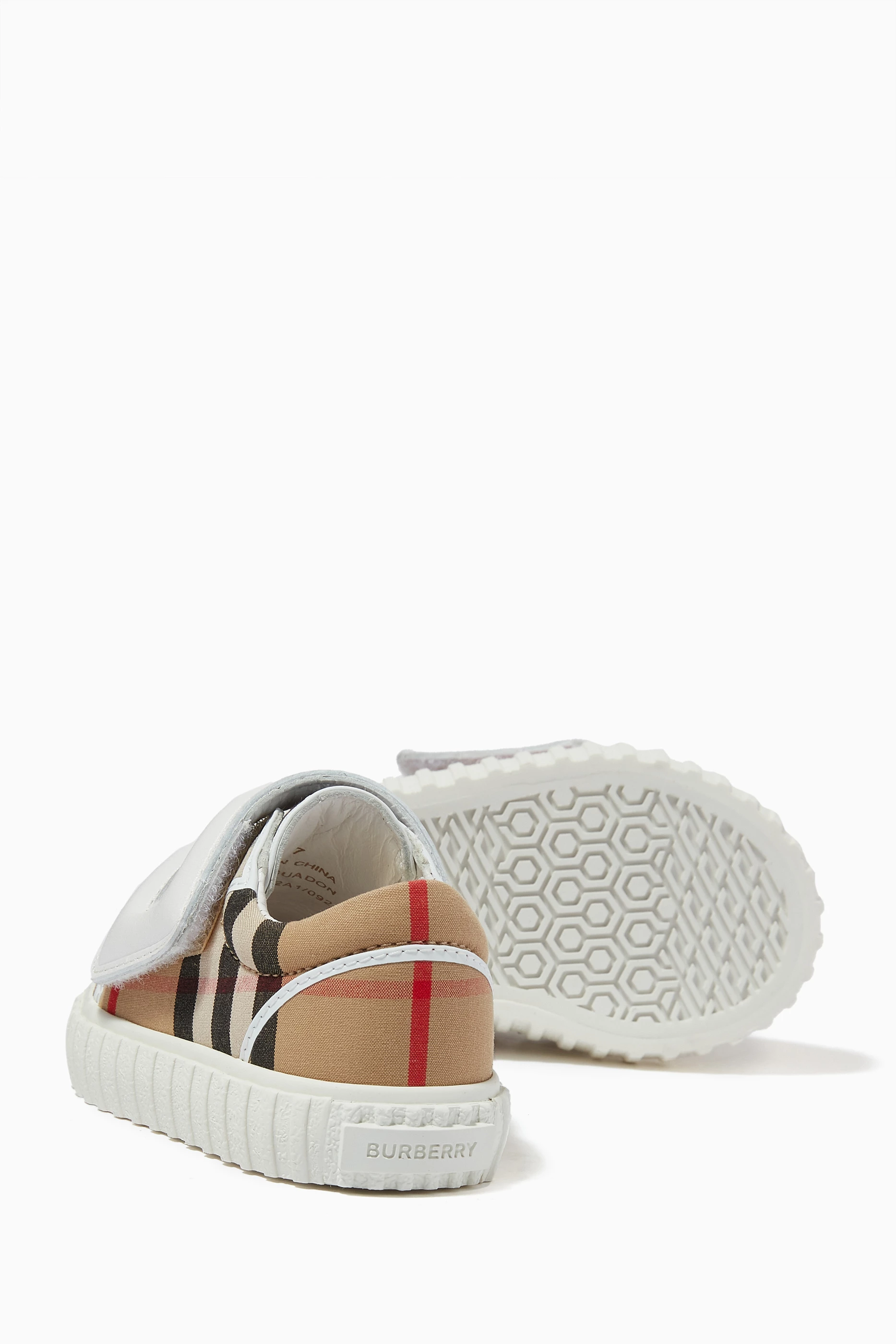 Buy Burberry Neutral Mark Check Sneakers in Cotton Leather For UNISEX Online Ounass Bahrain