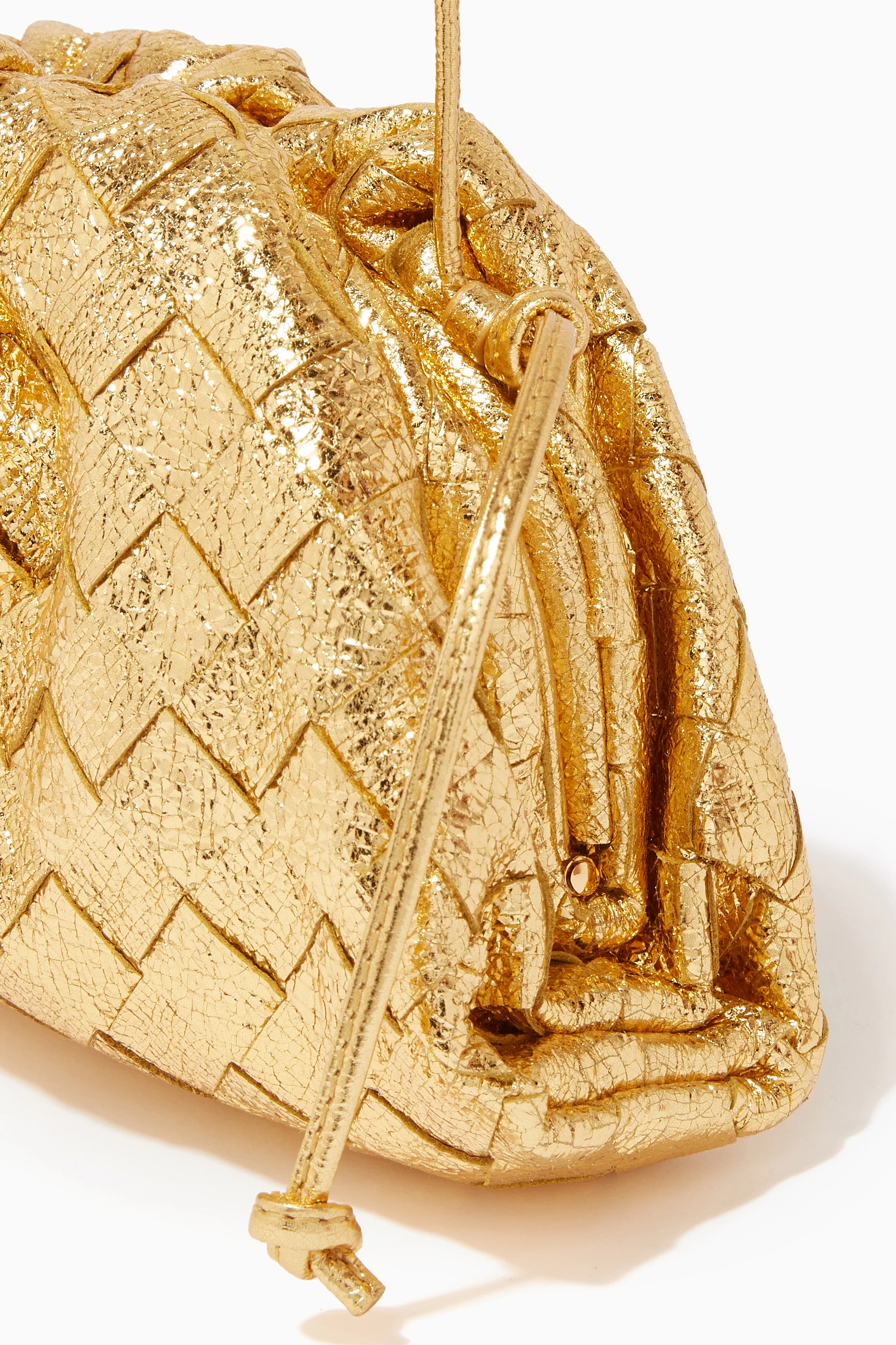 Buy Bottega Veneta Gold Mini Pouch in Intrecciato Leather For Women Online Ounass Bahrain