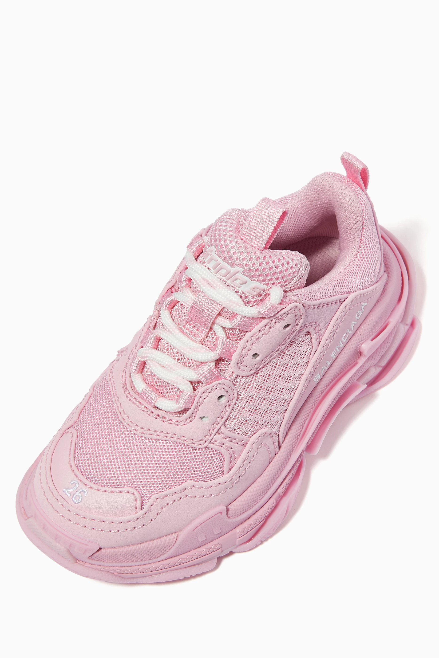 Buy Balenciaga Pink Triple S Sneakers in Double Foam Mesh For Baby Girls Online Ounass Bahrain