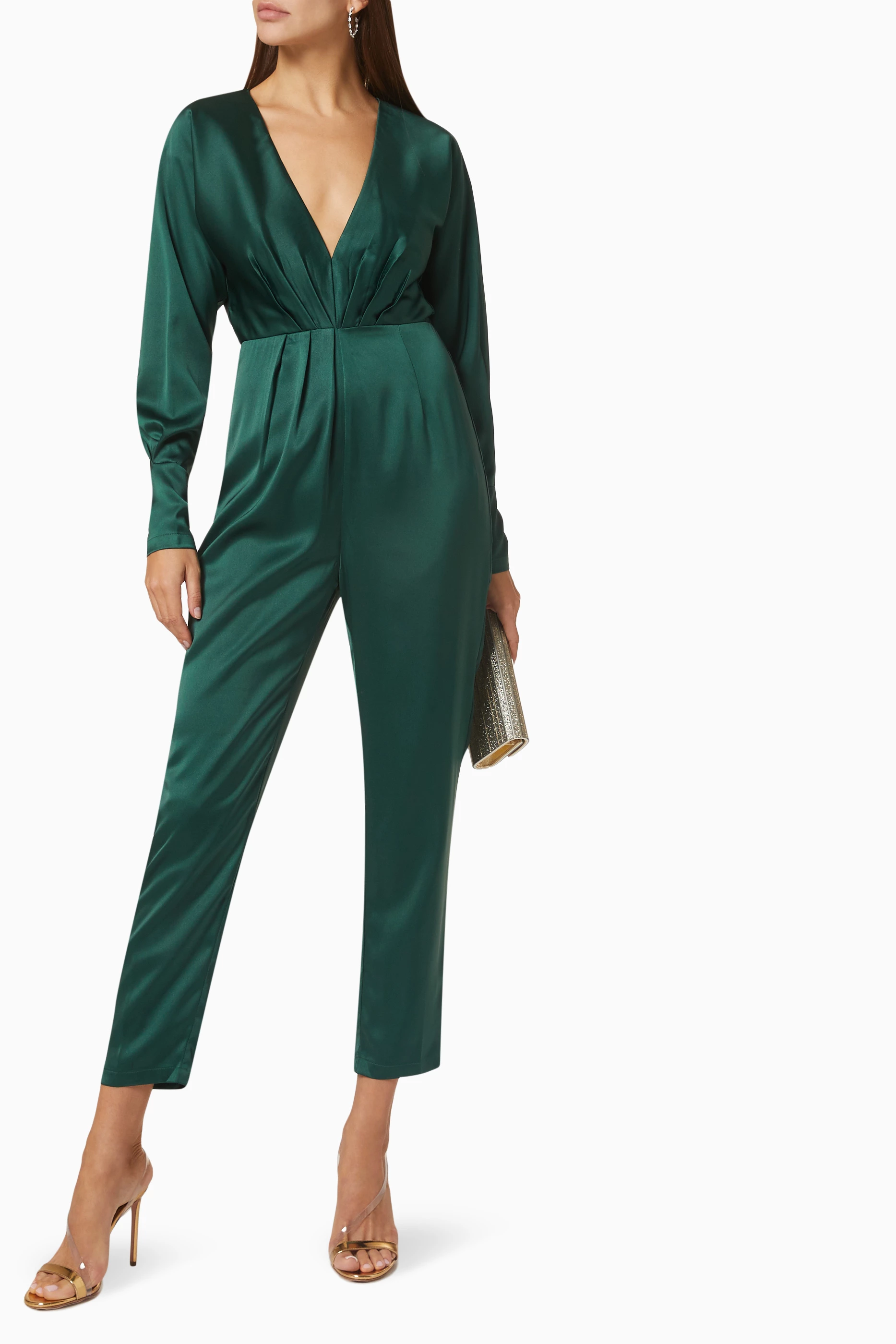 Buy Elle Zeitoune Green Liberty Jumpsuit in Satin For Women Online Ounass Bahrain
