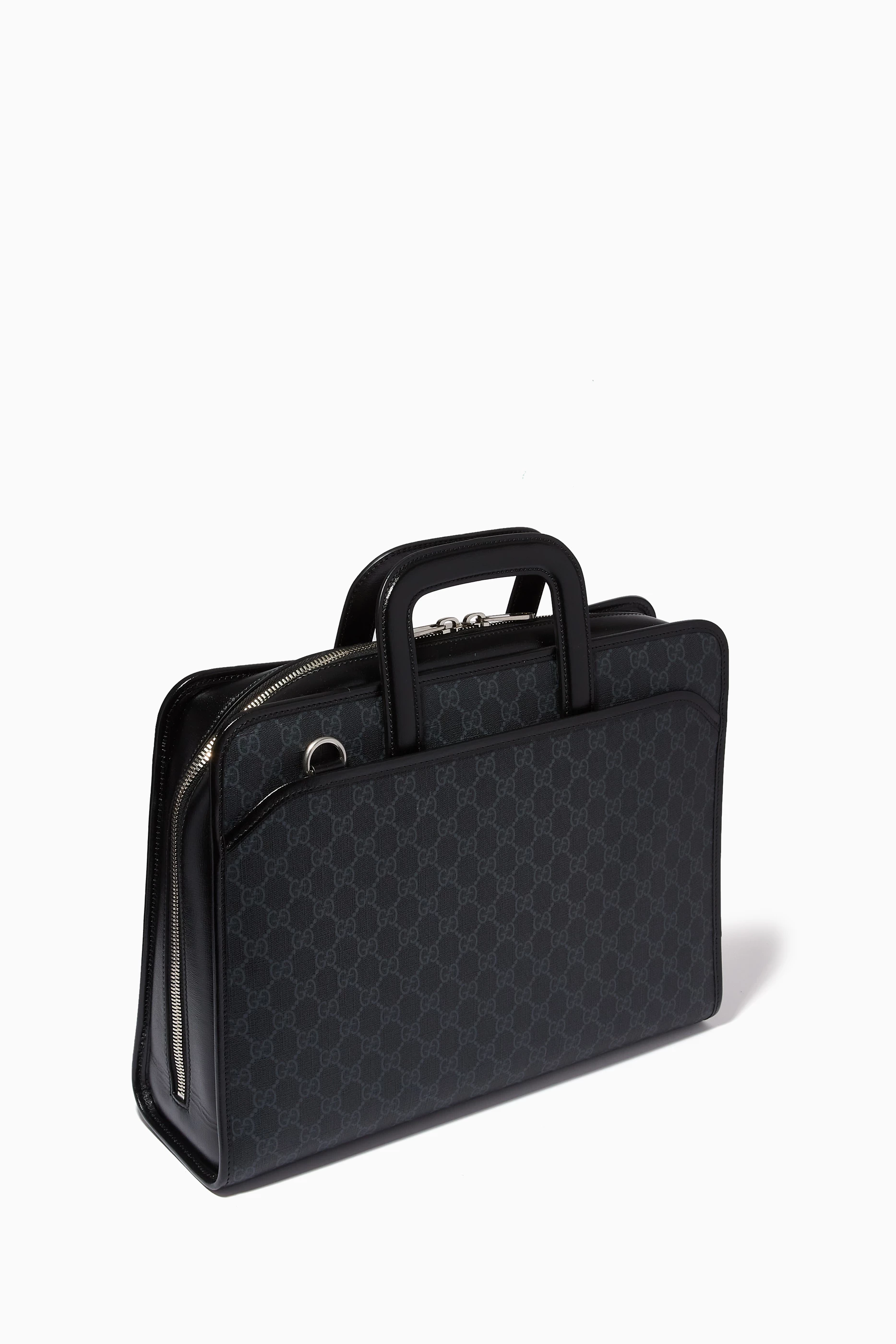 Buy Gucci Black Briefcase in GG Supreme Canvas For Men Online Ounass Bahrain
