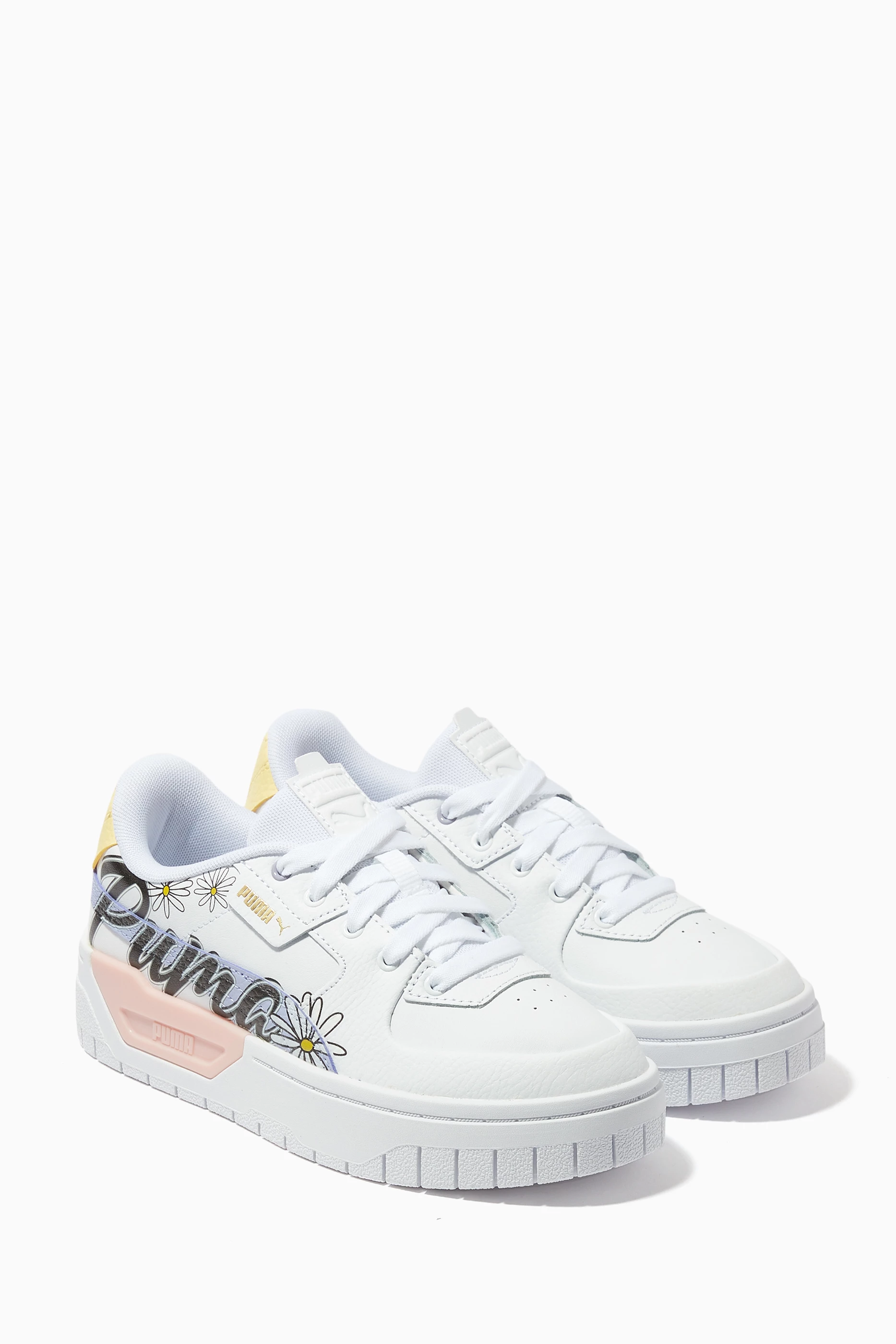 Buy Puma White Cali Dream Novelty Sneakers in Leather For Girls Online Ounass Bahrain