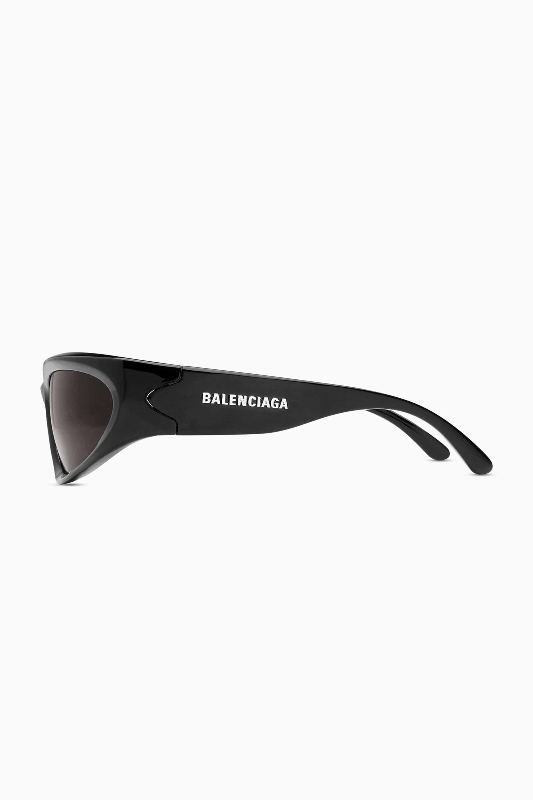 Buy Balenciaga Black Swift Oval Sunglasses in Bio Injected Nylon