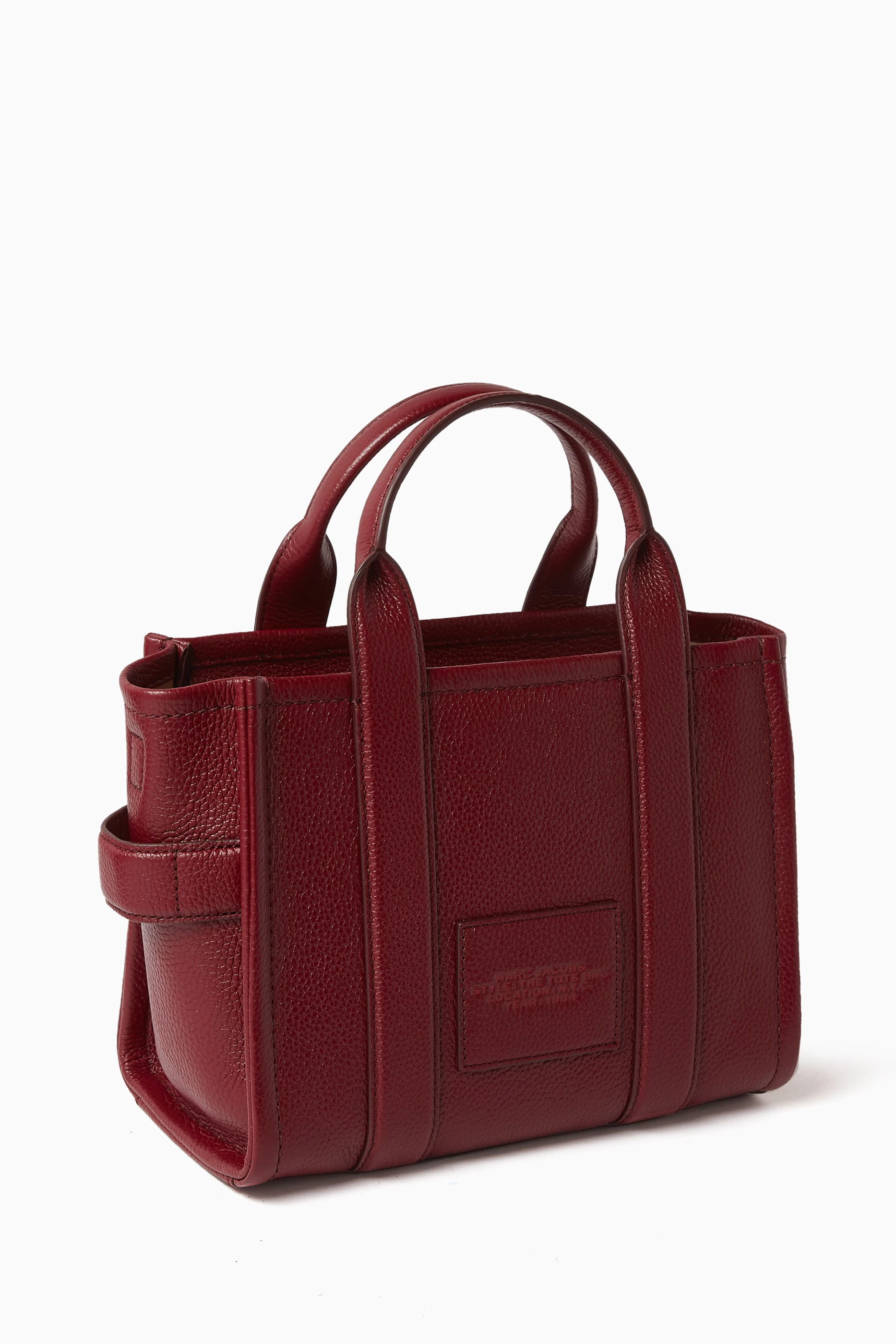 Buy Marc Jacobs Burgundy The Small Tote Bag in Leather For Women Online Ounass Bahrain