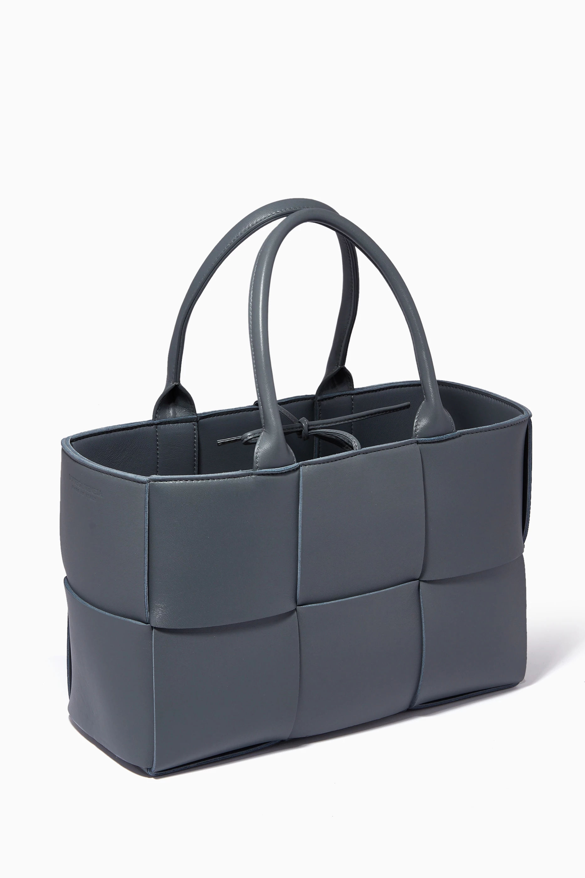 Buy Bottega Veneta Grey Small Arco Tote Bag in Intreccio Leather For Women Online Ounass Bahrain