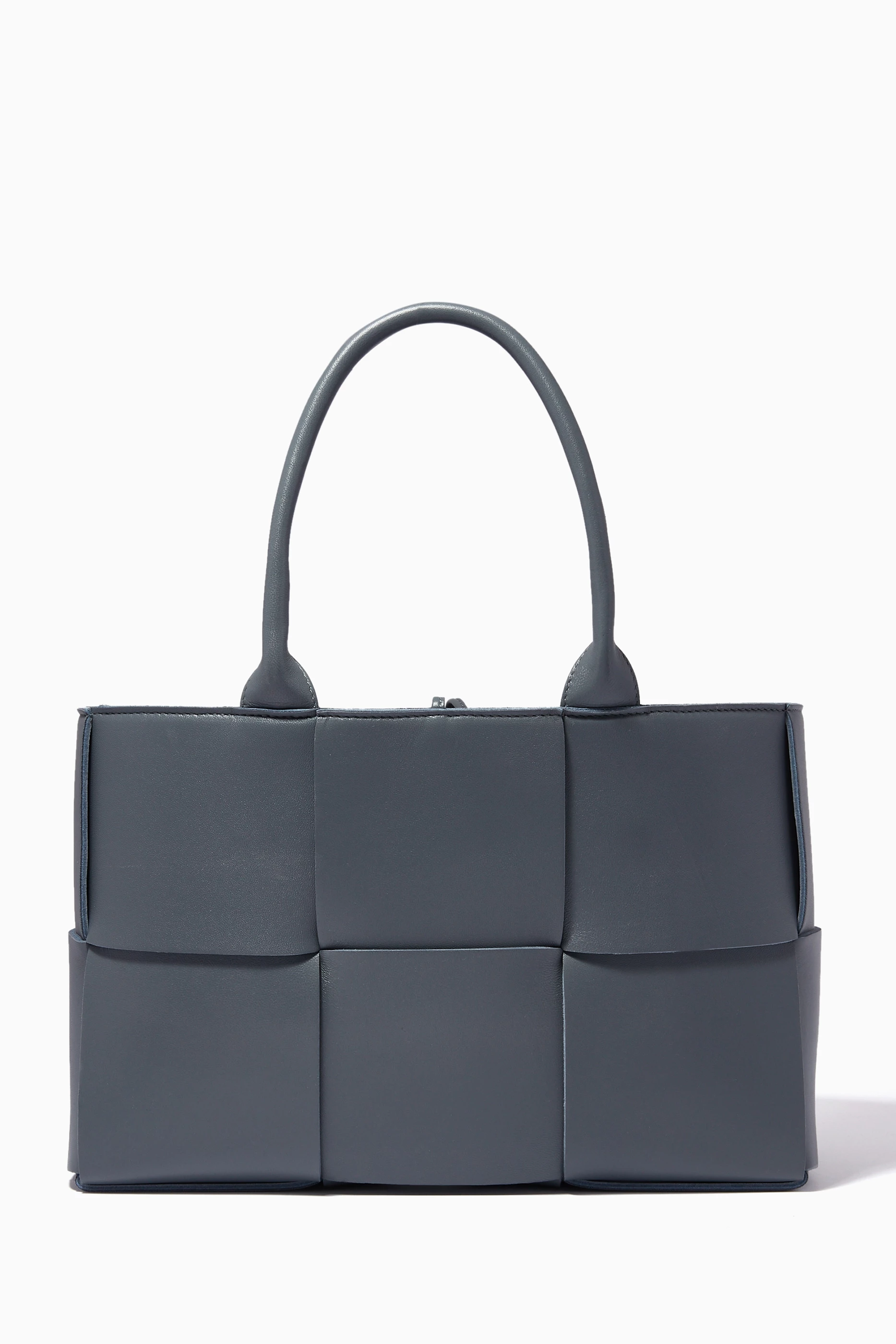 Buy Bottega Veneta Grey Small Arco Tote Bag in Intreccio Leather For Women Online Ounass Bahrain