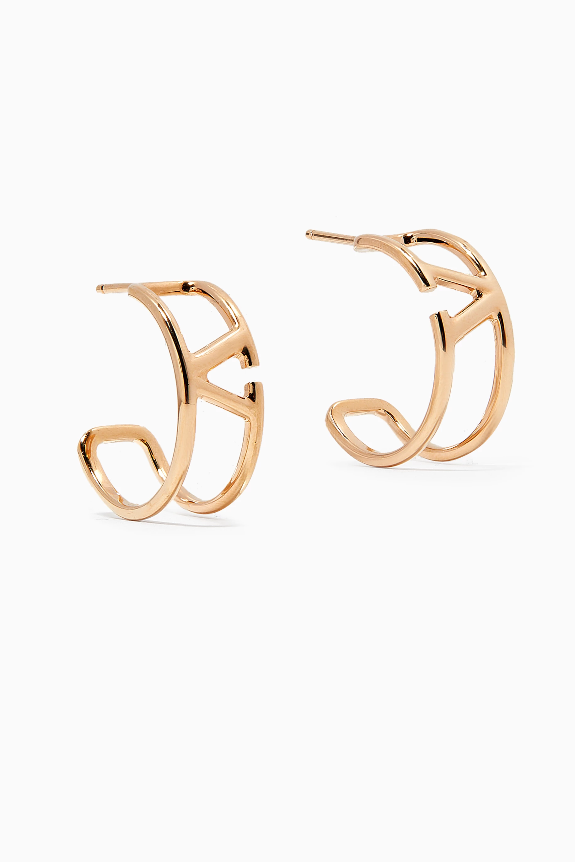 Buy Valentino Garavani Gold Valentino Garavani VLOGO Hoop Earrings 