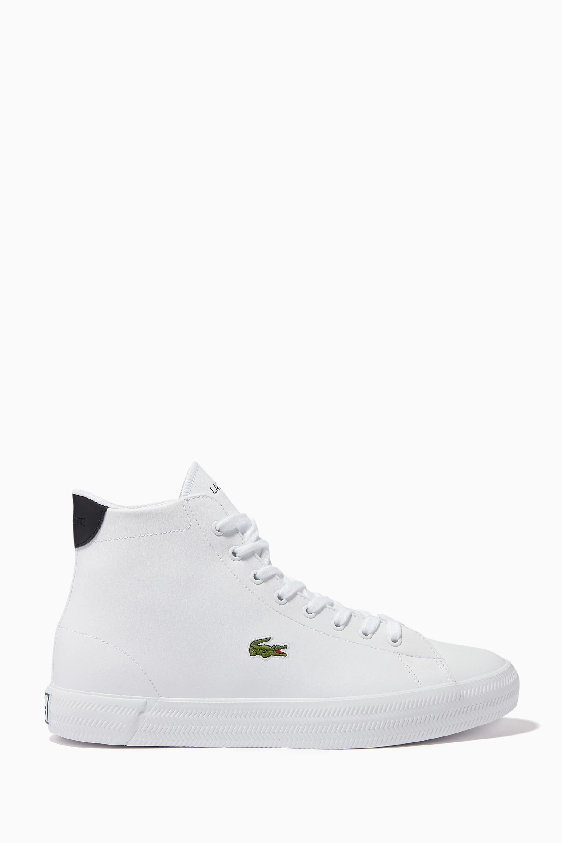 Buy Lacoste White Gripshot High top Sneakers in Leather For Men Online Ounass Bahrain