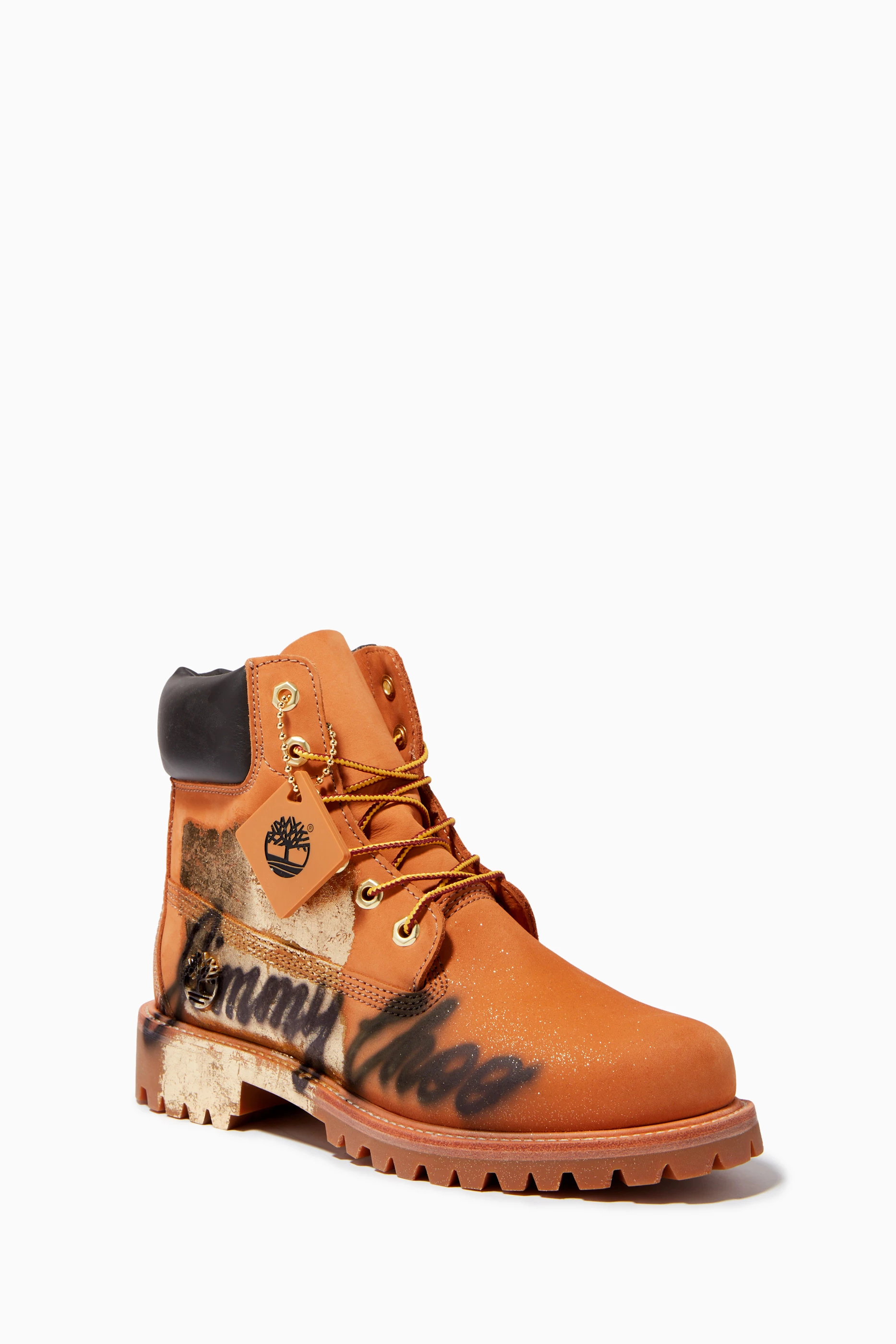 Buy Jimmy Choo Neutral x Timberland Graffiti-logo Ankle Boots in