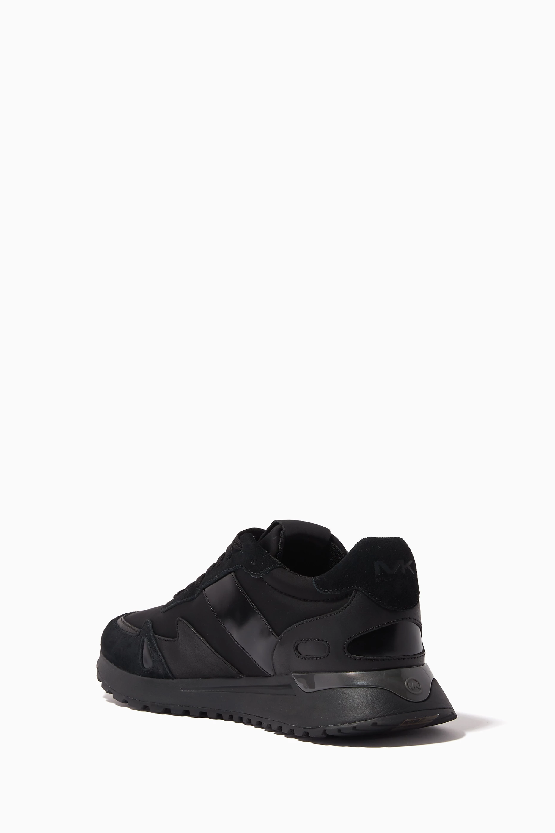 Buy Michael Kors Black Miles Trainers in Suede Scuba For Men