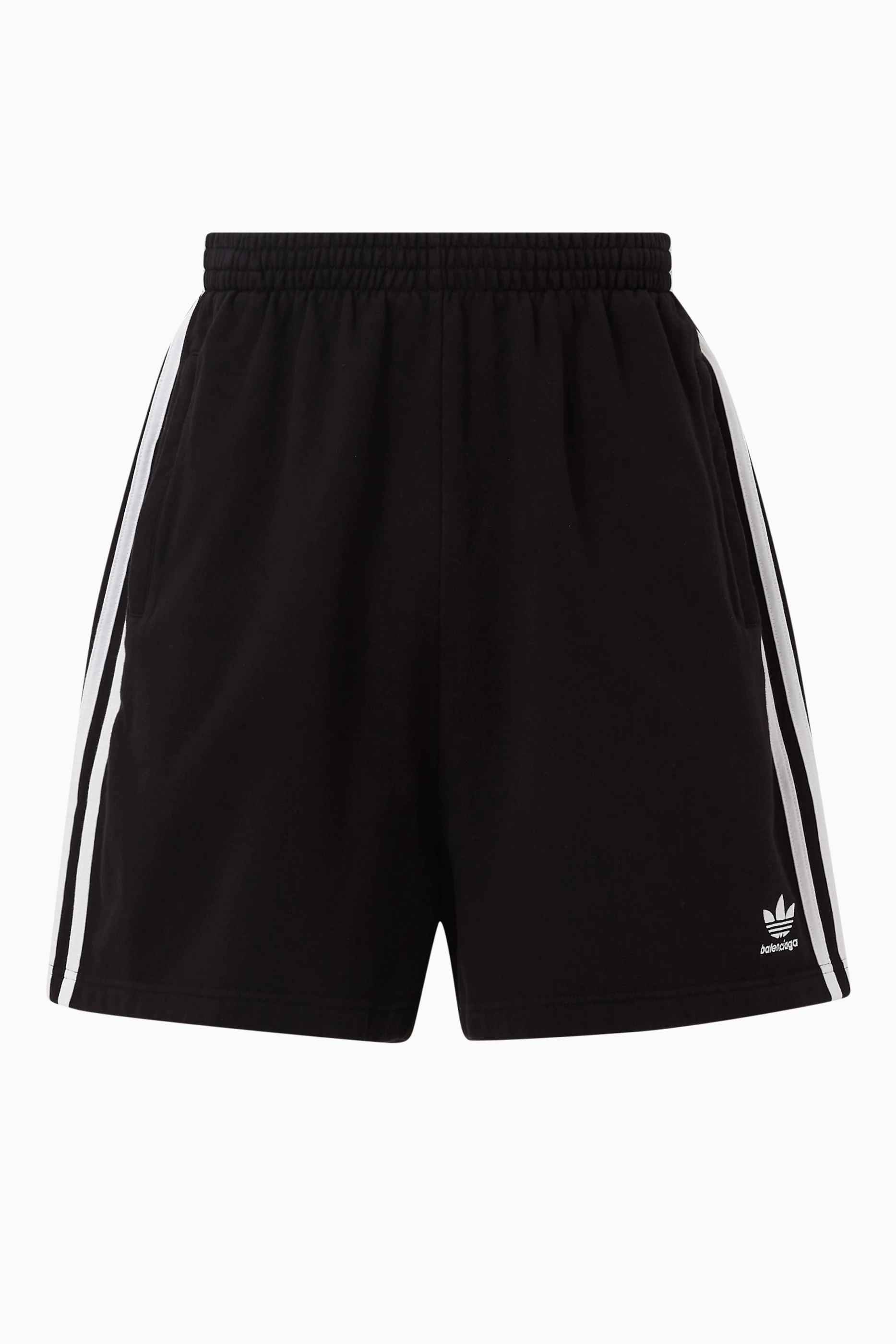 パンツ Balenciaga Cotton Oversized Shorts Buy Balenciaga Black x Adidas Large Shorts in Cotton Fleece For