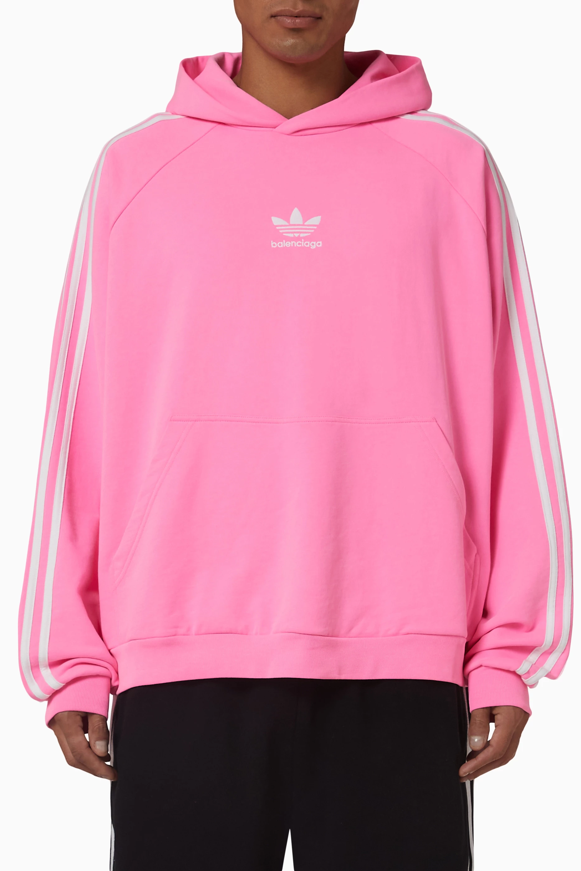 Buy Balenciaga Pink x Adidas Oversized hoodie in Fleece For UNISEX Online Ounass Bahrain