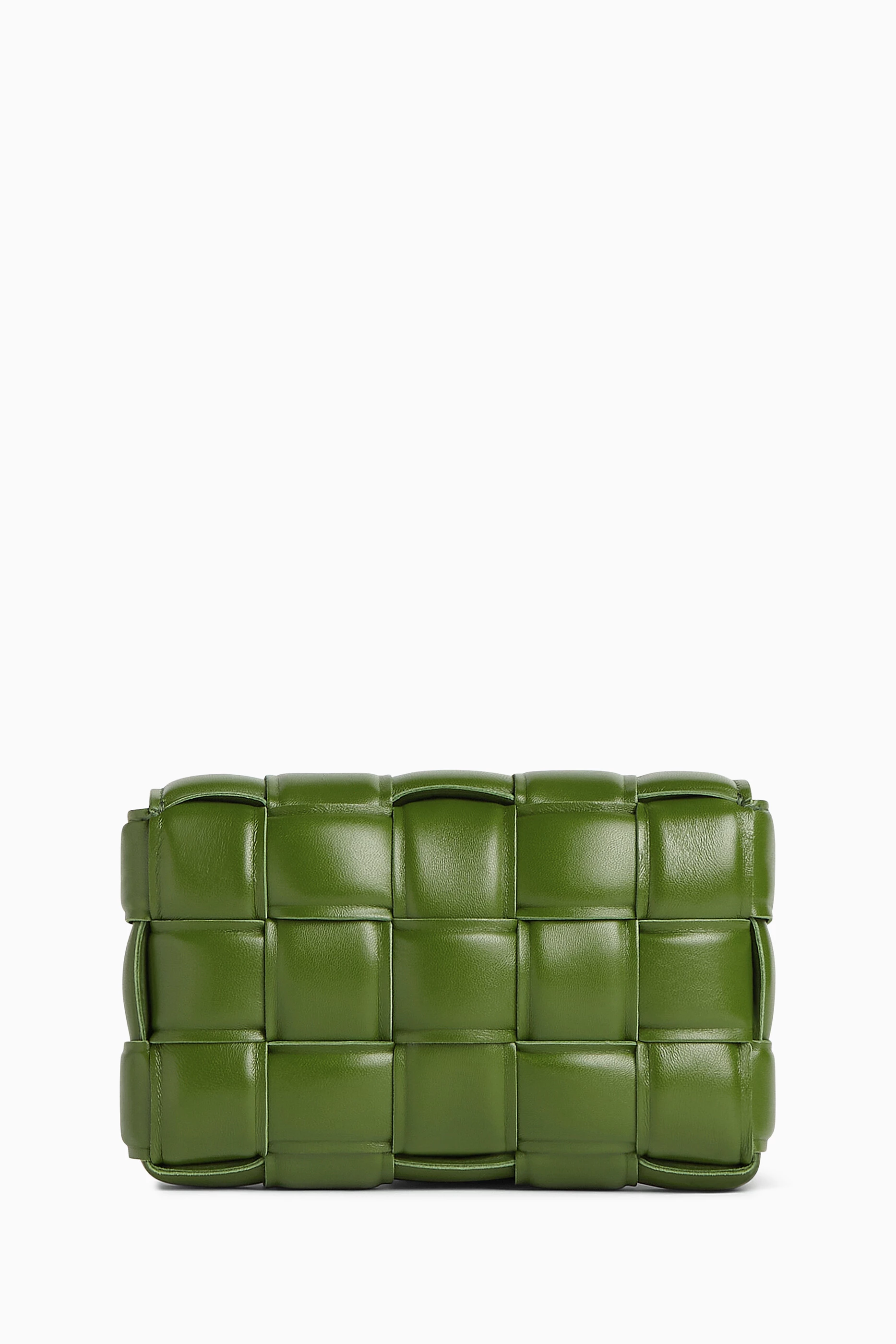 Buy Bottega Veneta Green Small Padded Cassette Bag in Intreccio Leather For UNISEX Online Ounass Bahrain