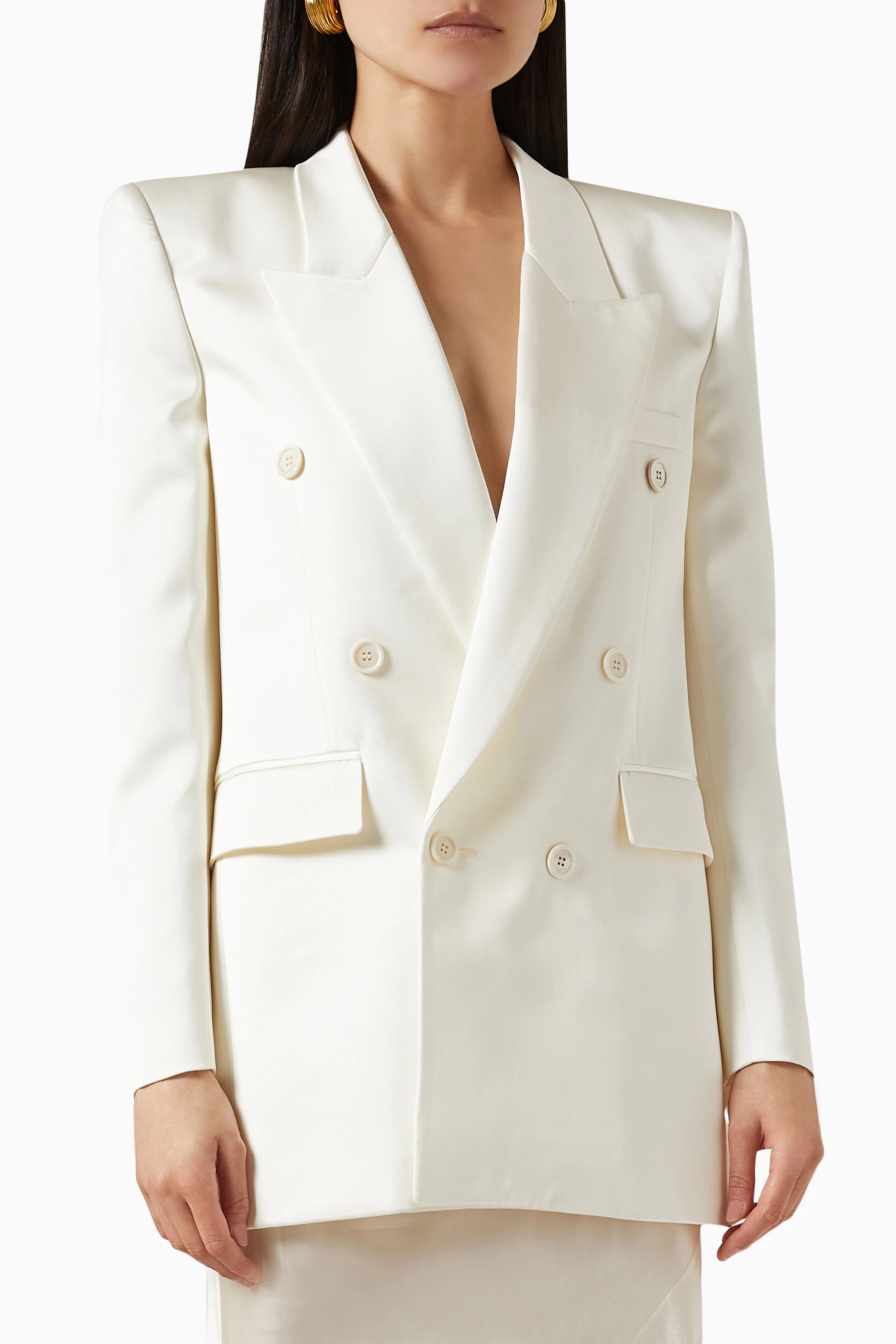 White double breasted jacket women's discount