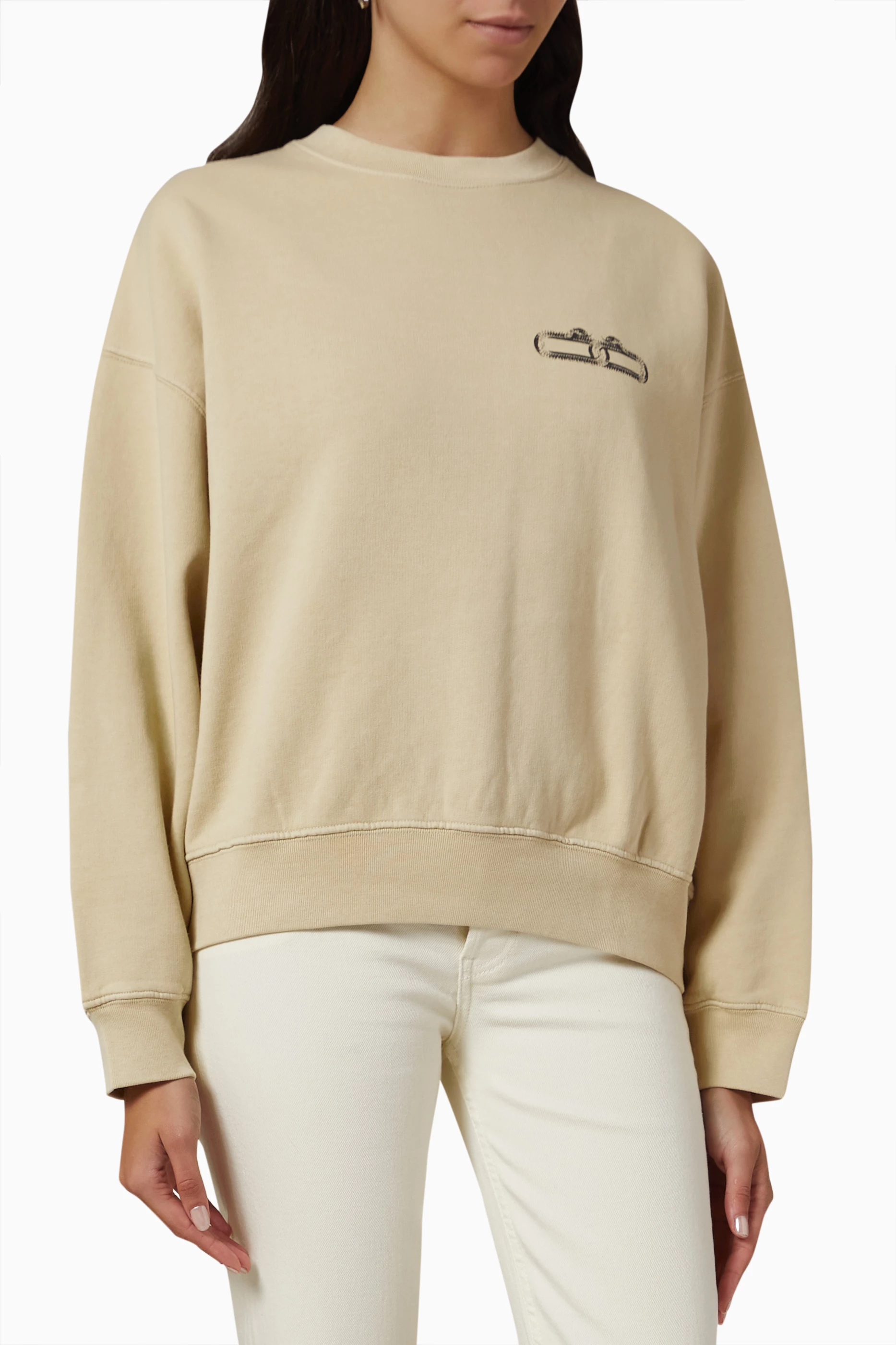Buy ANINE BING White Leo Serpent Sweatshirt in Cotton-fleece For