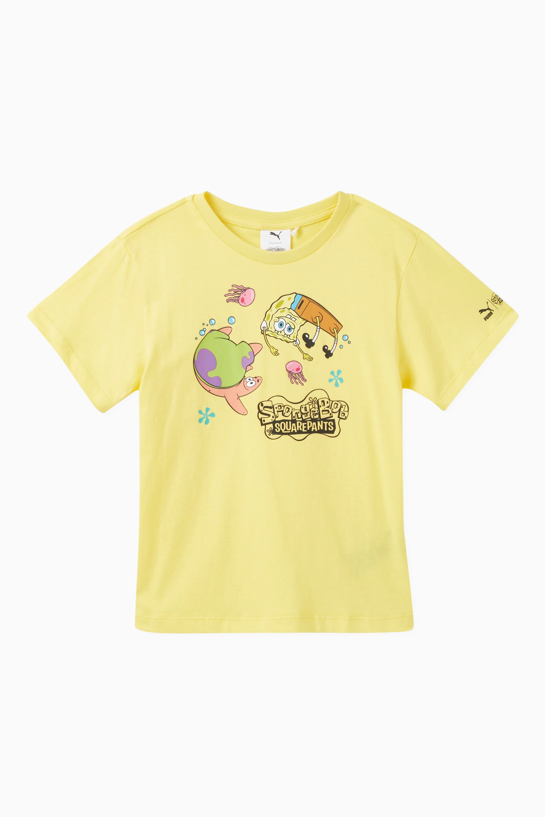 Buy Puma Yellow x Spongebob-print T-shirt in Cotton For Boys