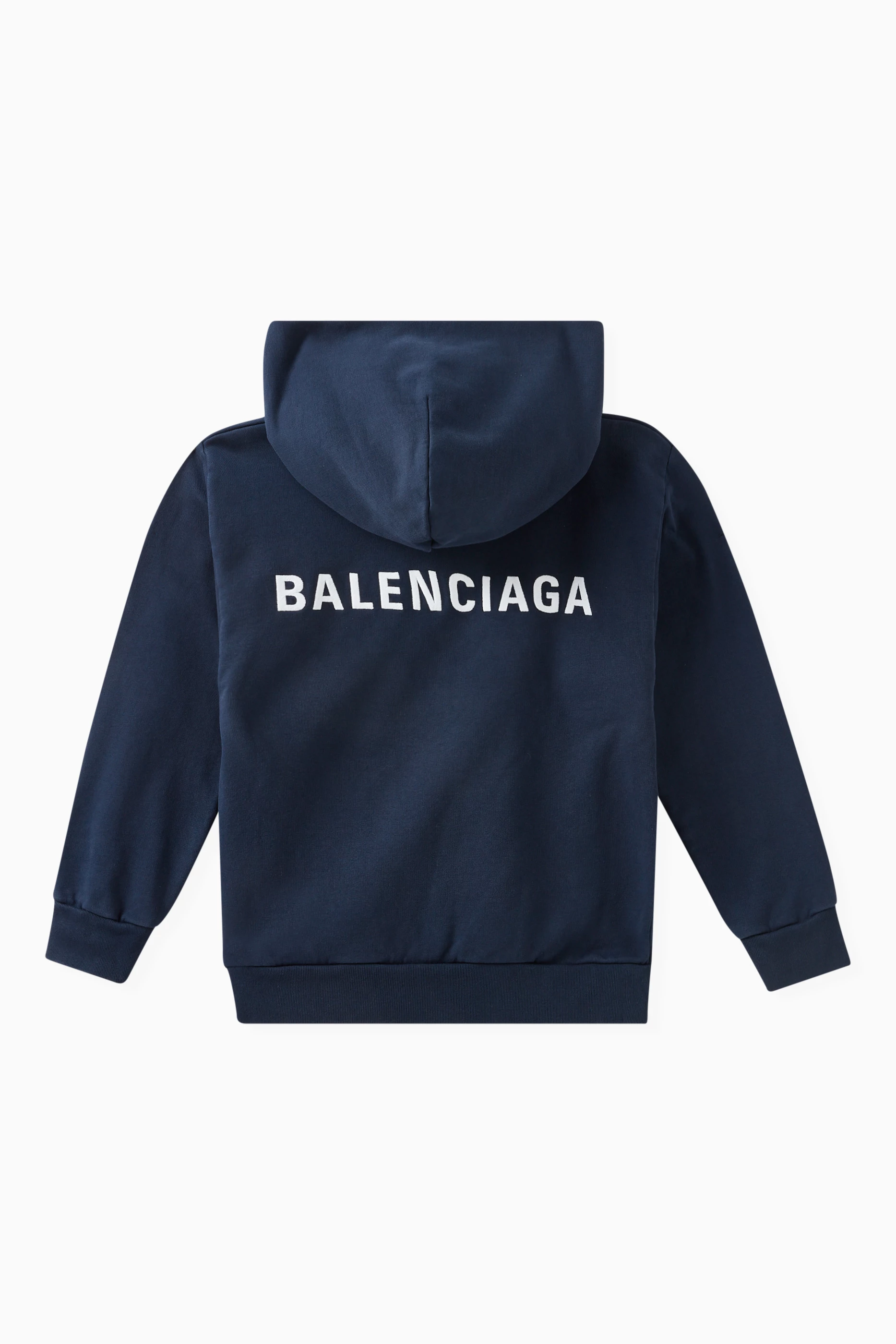 Buy Balenciaga Blue Logo Hoodie in Cotton jersey For Girls Online Ounass Bahrain