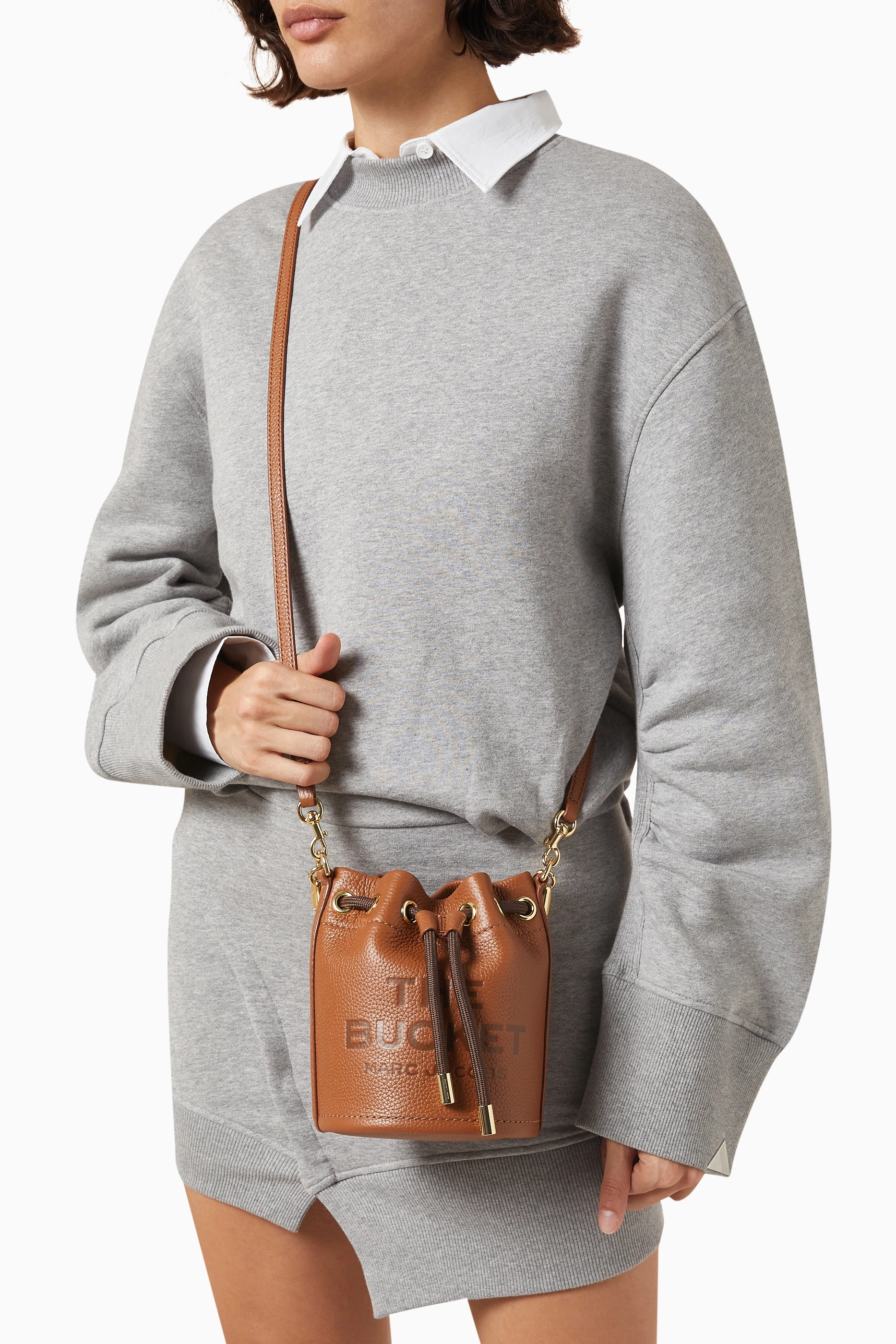 Buy Marc Jacobs Brown The Mini Bucket Bag in Grain Leather For Women Online Ounass Bahrain